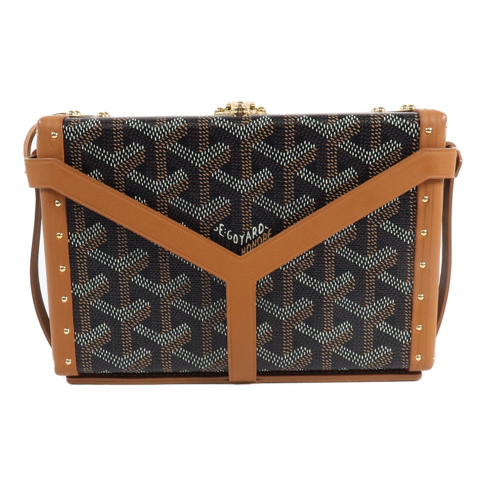 GOYARD 牛皮皮革/塗層帆布Minaudiere肩背袋