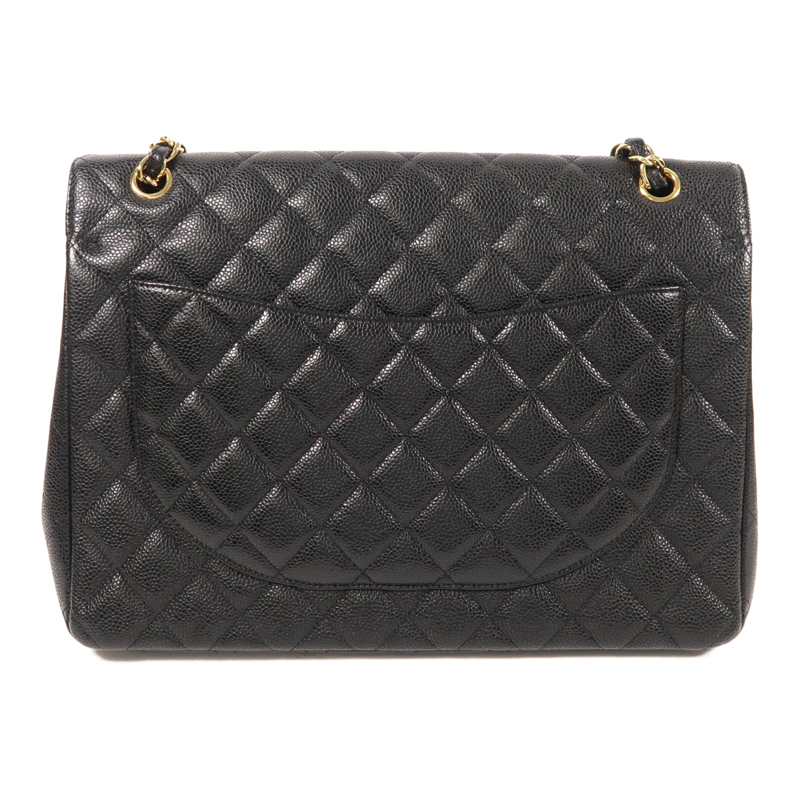 CHANEL 牛皮皮革Maxi Classic金扣鏈帶肩背袋