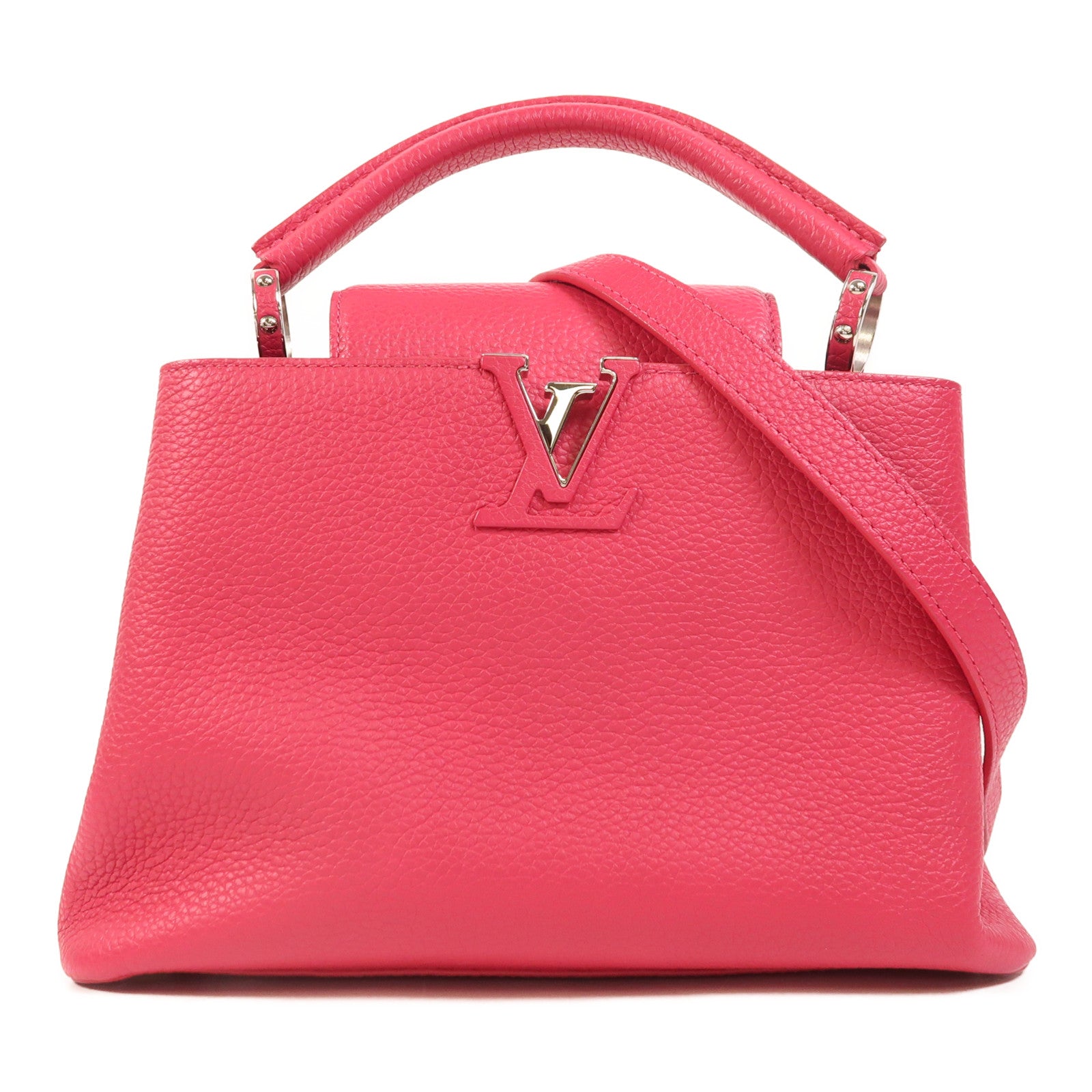 LOUIS VUITTON 【激減優惠】Taurillon Capucines BB銀扣手挽肩背兩用袋