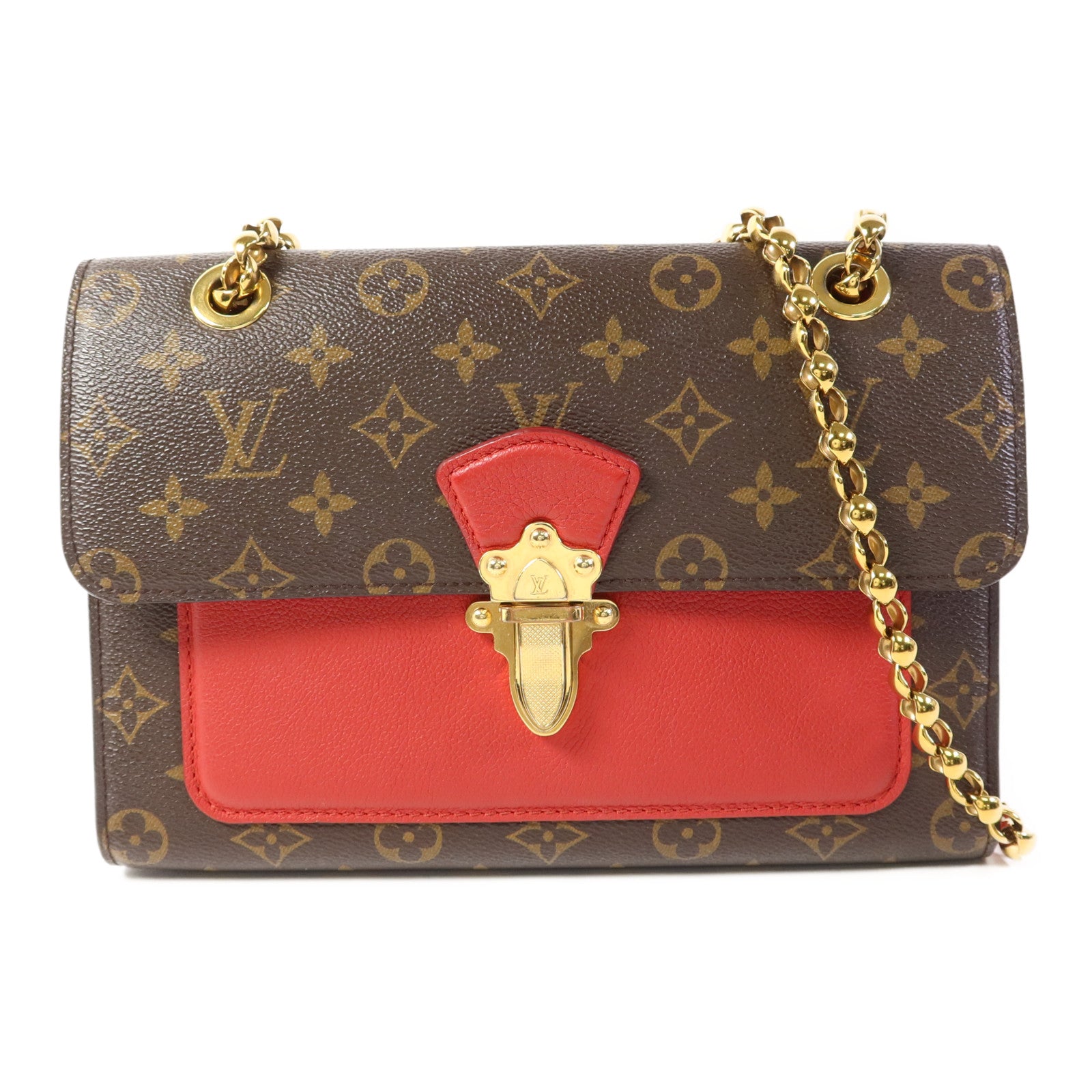 LOUIS VUITTON Monogram Victoire金扣鏈帶肩背袋