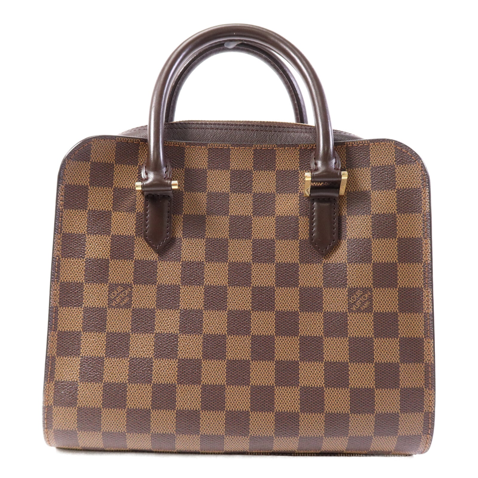 LOUIS VUITTON Damier Triana金扣手挽袋