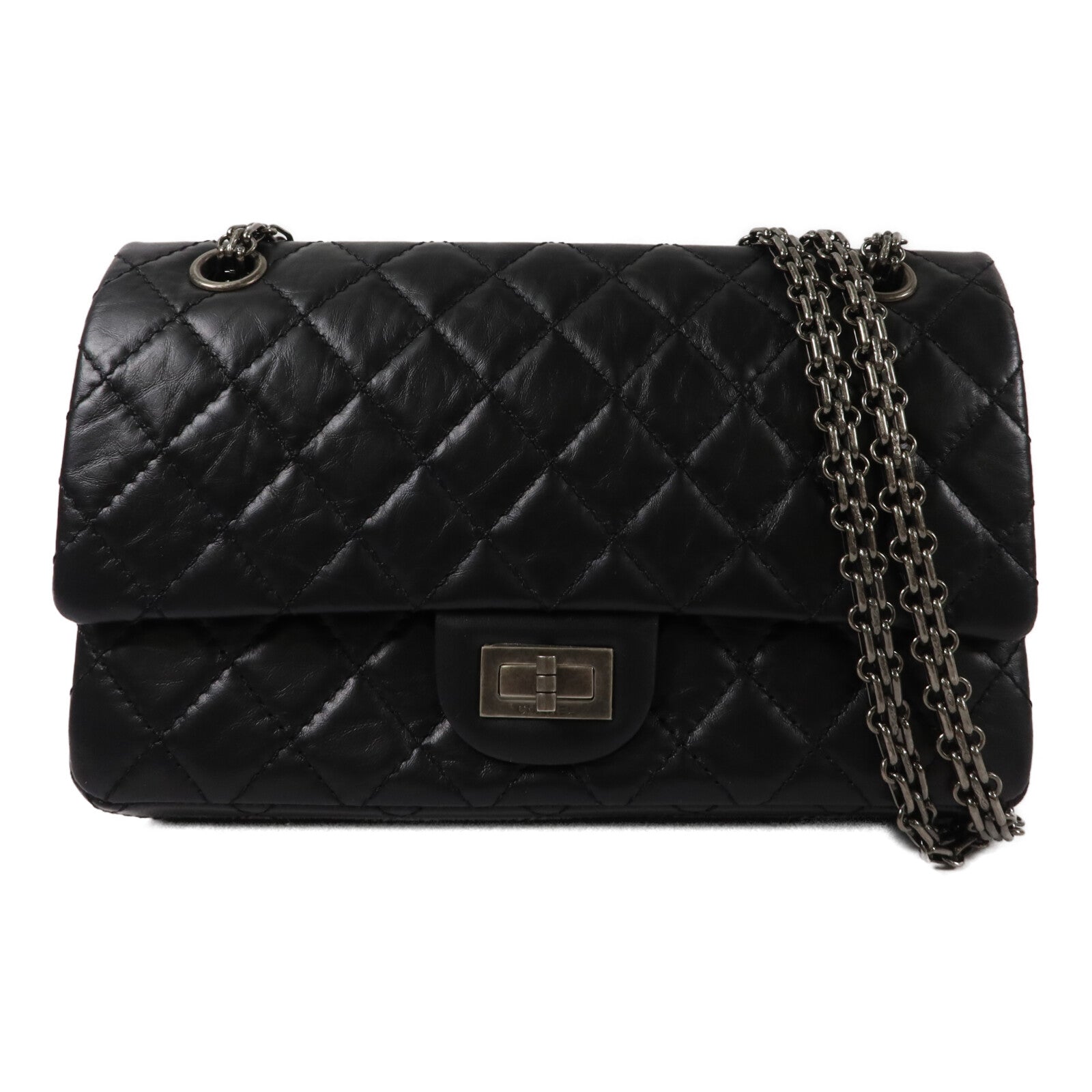 CHANEL 牛皮皮革2.55 Small鏈帶手挽肩背兩用袋