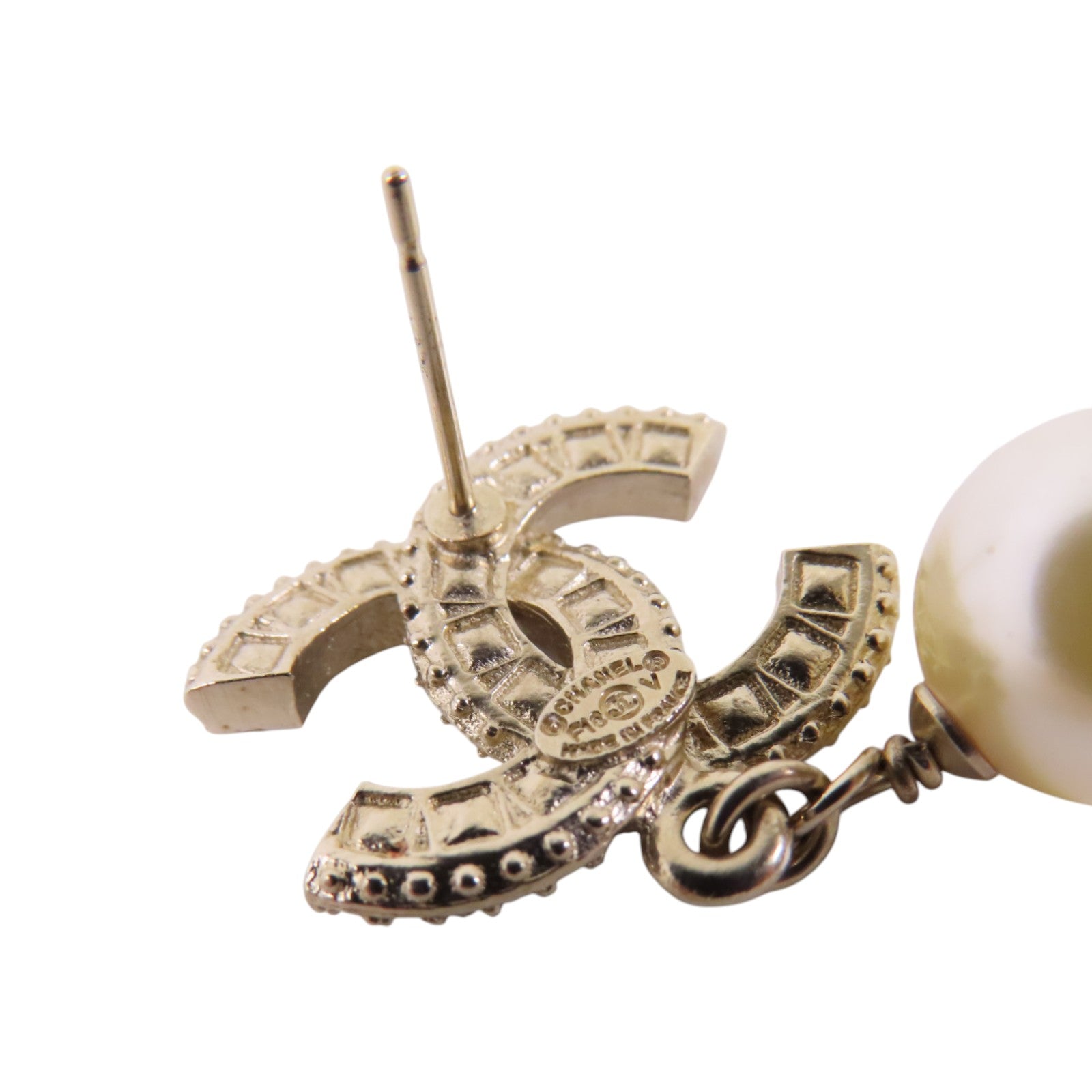 CHANEL 金屬/仿珍珠/水鑽Earrings金扣耳環