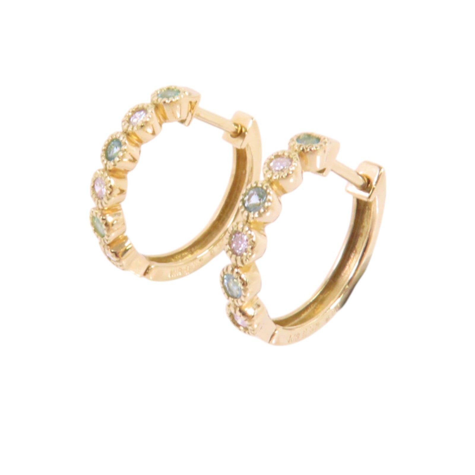 JEWELRY 18K黃金/碧璽石/鑽石Tourmaline Diamond Earrings耳環