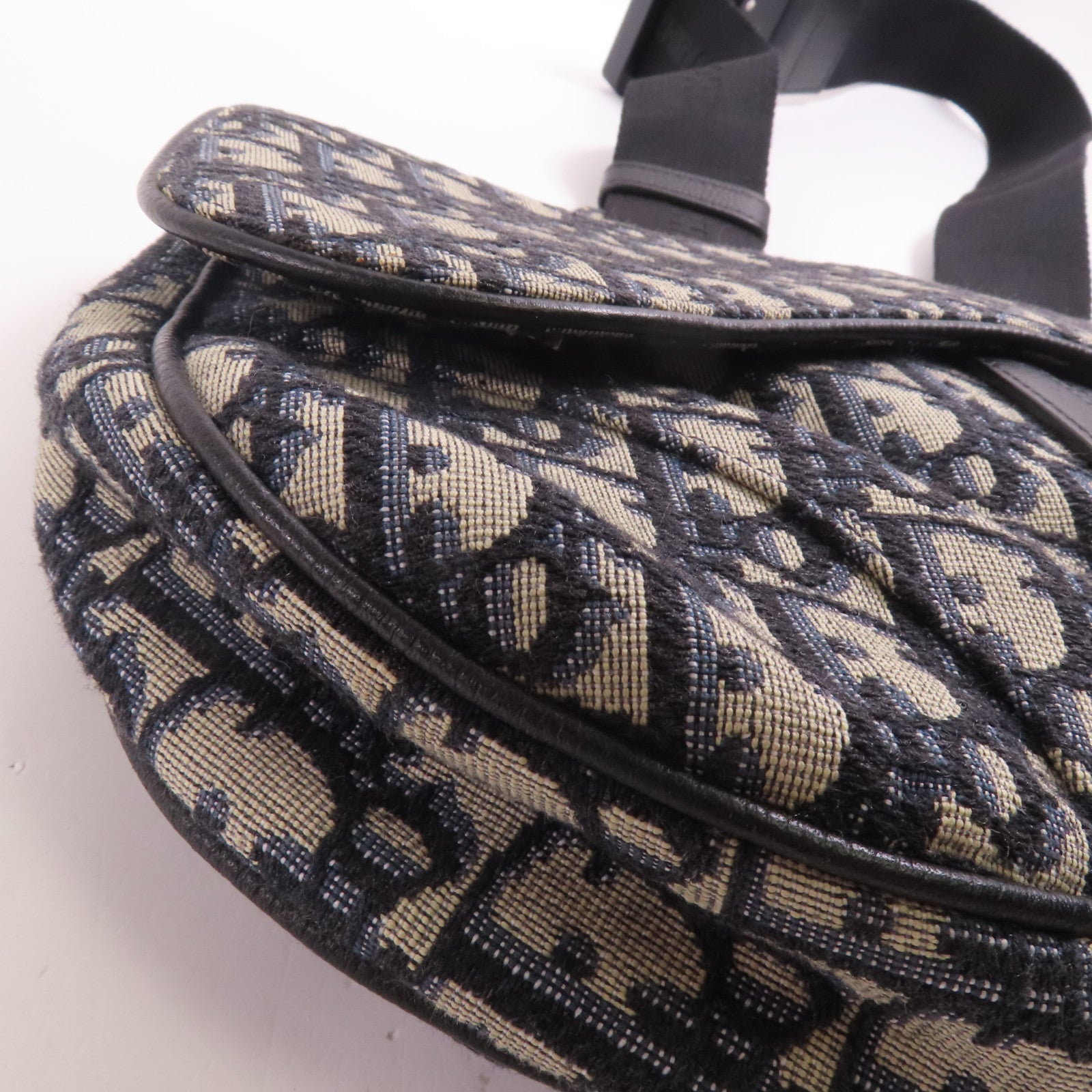 Dior CD Saddle Crossbody Bag 1ADPO093 Canvas Navy/Beige