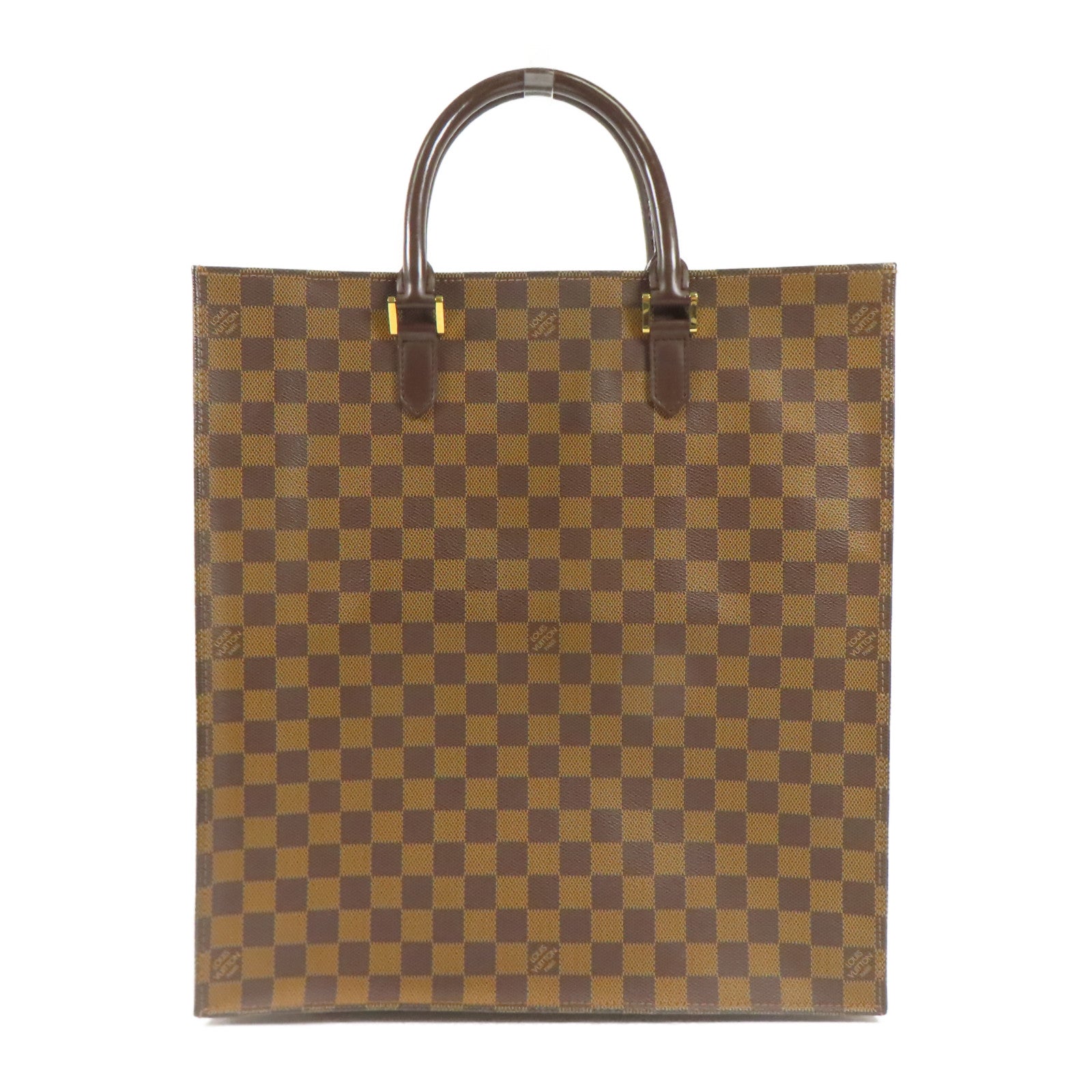 LOUIS VUITTON Damier Sac Plat金扣手挽袋