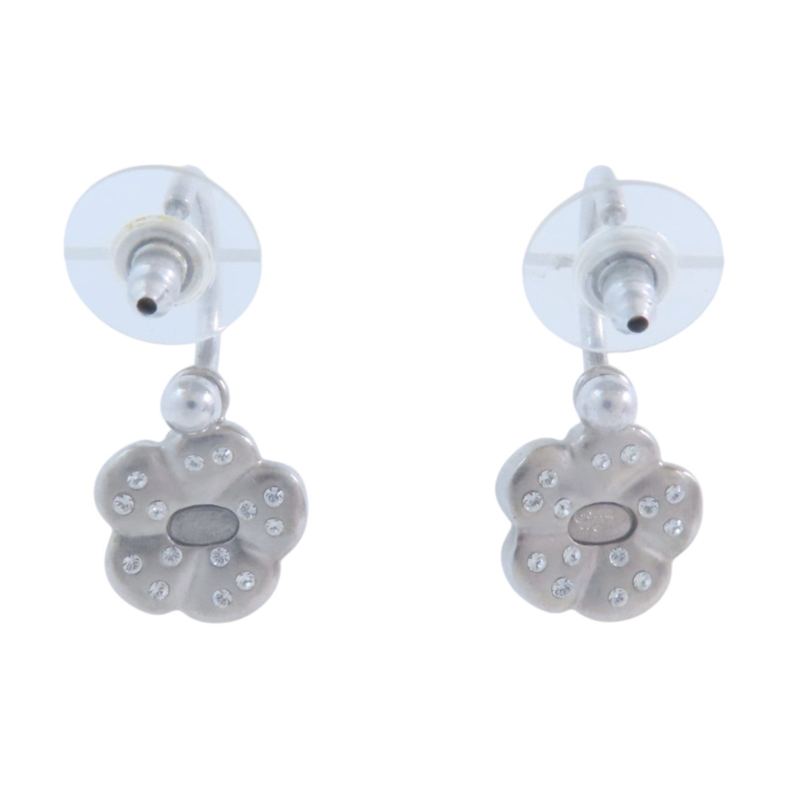 CHANEL 金屬/水鑽Earrings銀扣耳環