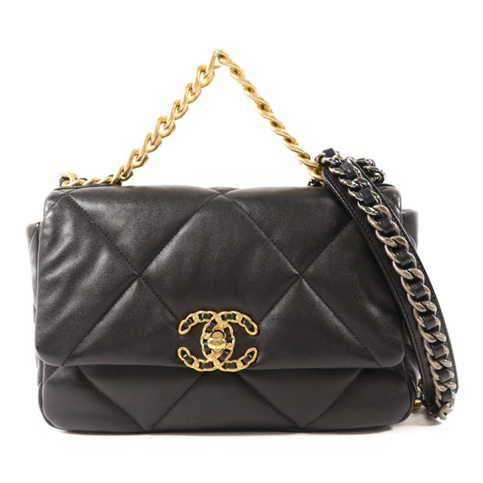 CHANEL 羊皮皮革Chanel 19 Small金扣手挽肩背兩用袋