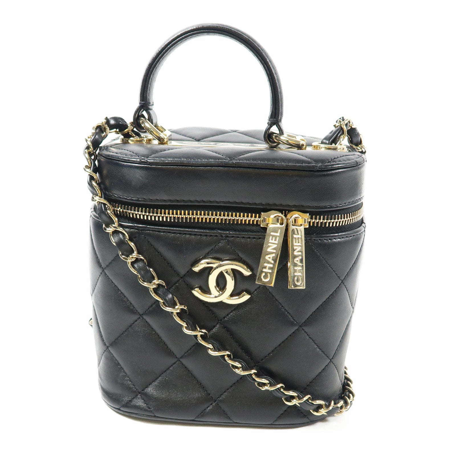 CHANEL 羊皮皮革Trendy CC Vanity Case金扣鏈帶肩背袋
