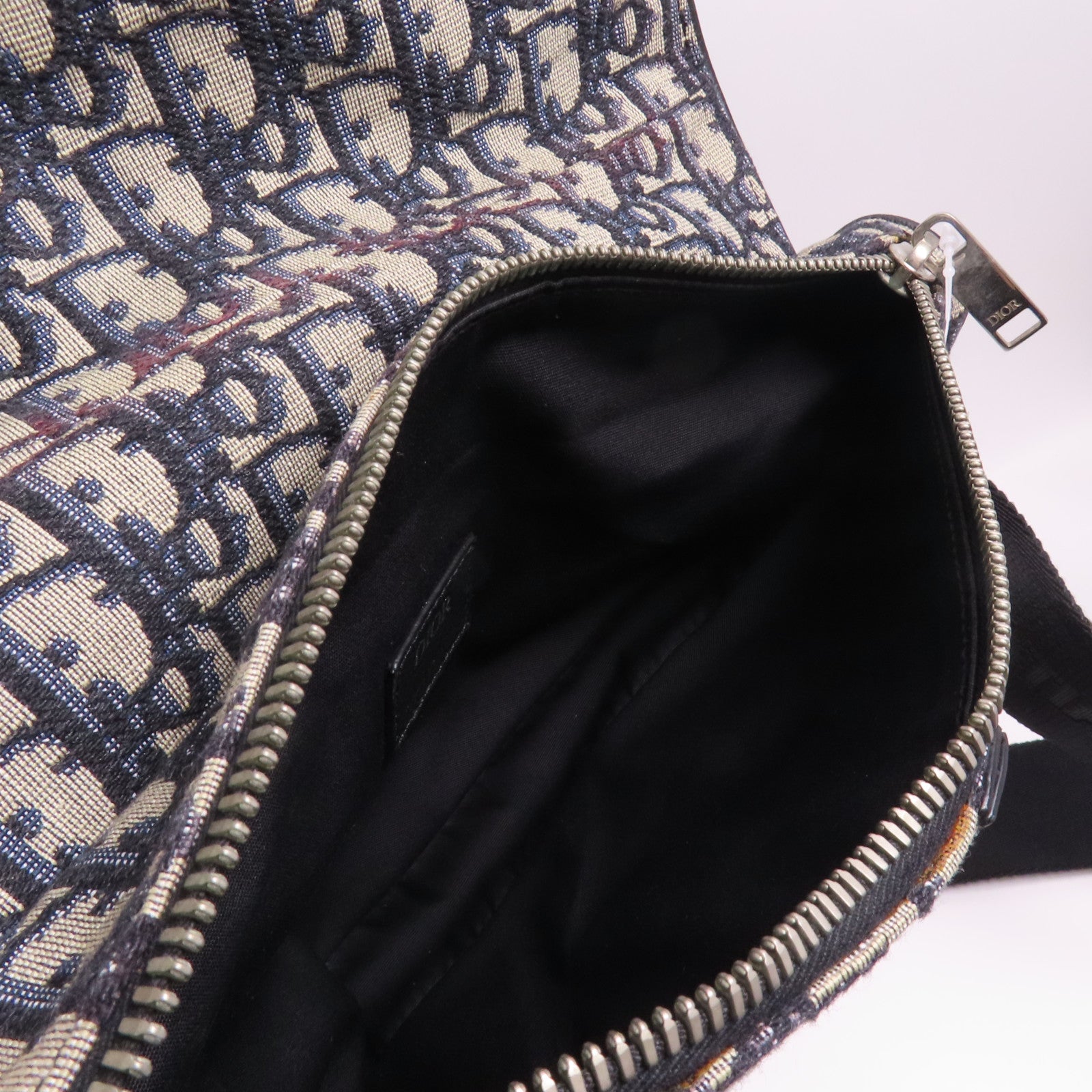 Dior CD Saddle Crossbody Bag 1ADPO093 Canvas Navy/Beige