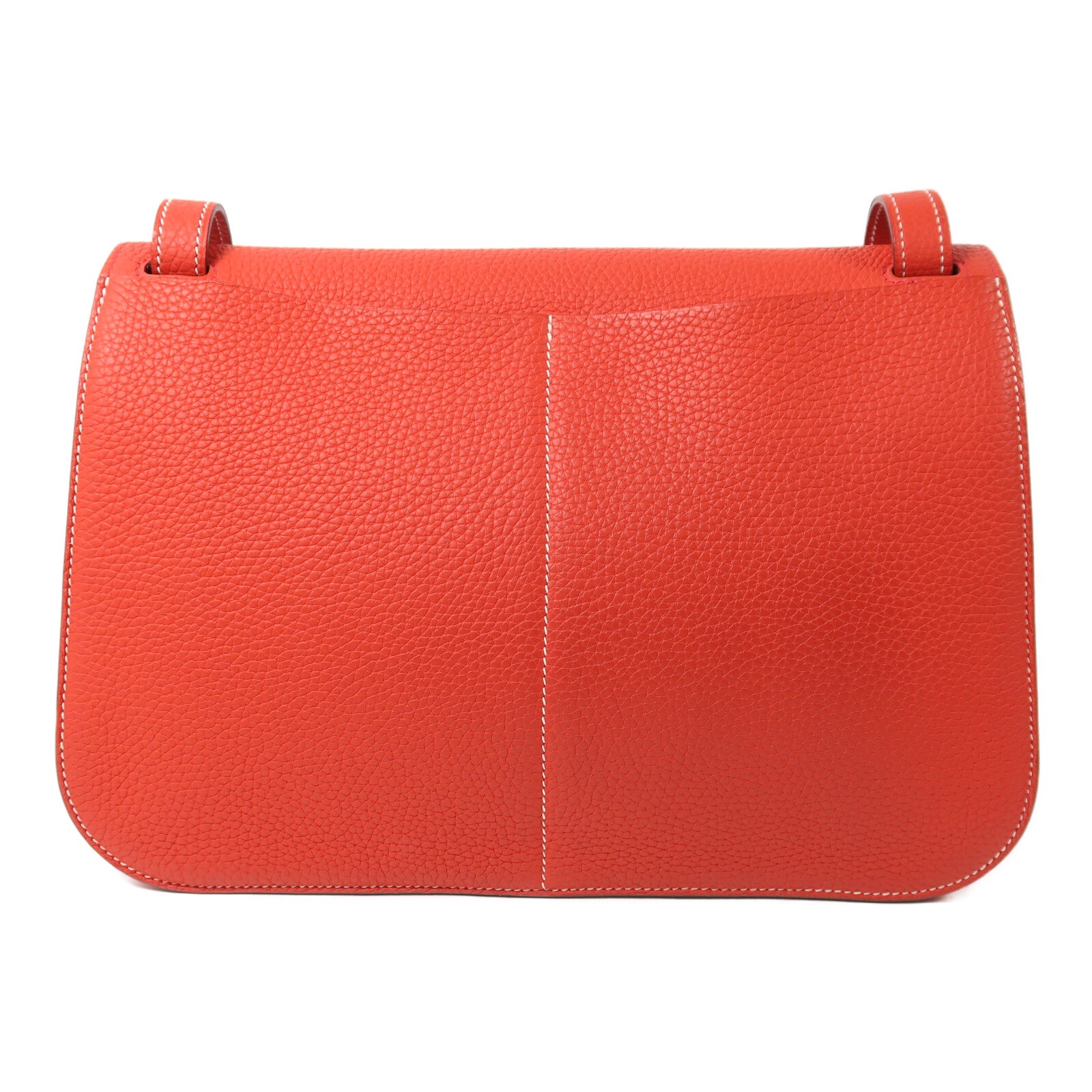 HERMES Clemence皮革Halzan 31手挽肩背兩用袋Rouge Tomato