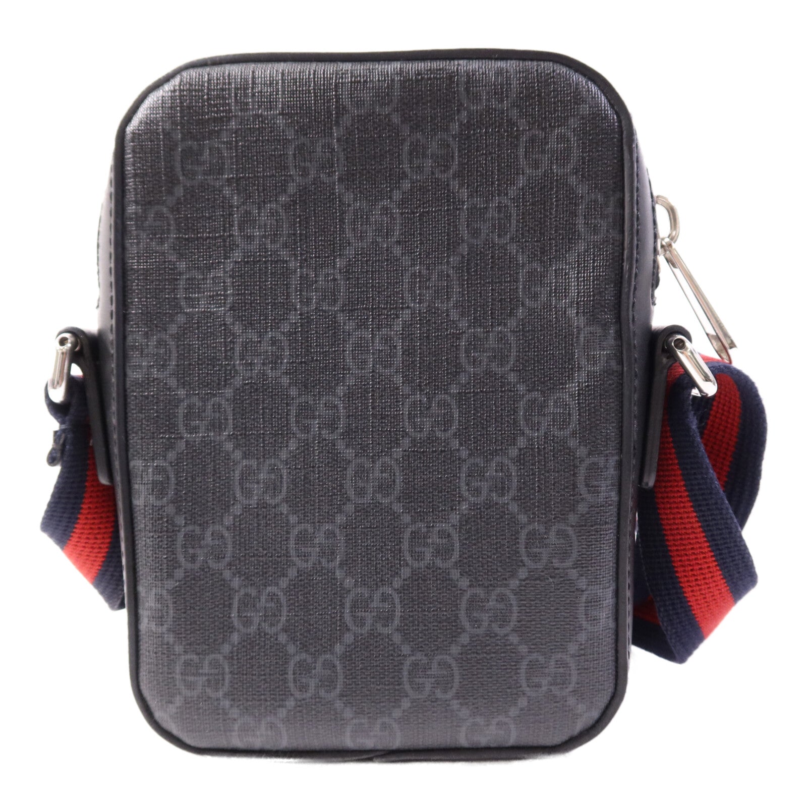 GUCCI 漆皮皮革GG Supreme Messenger銀扣肩背袋