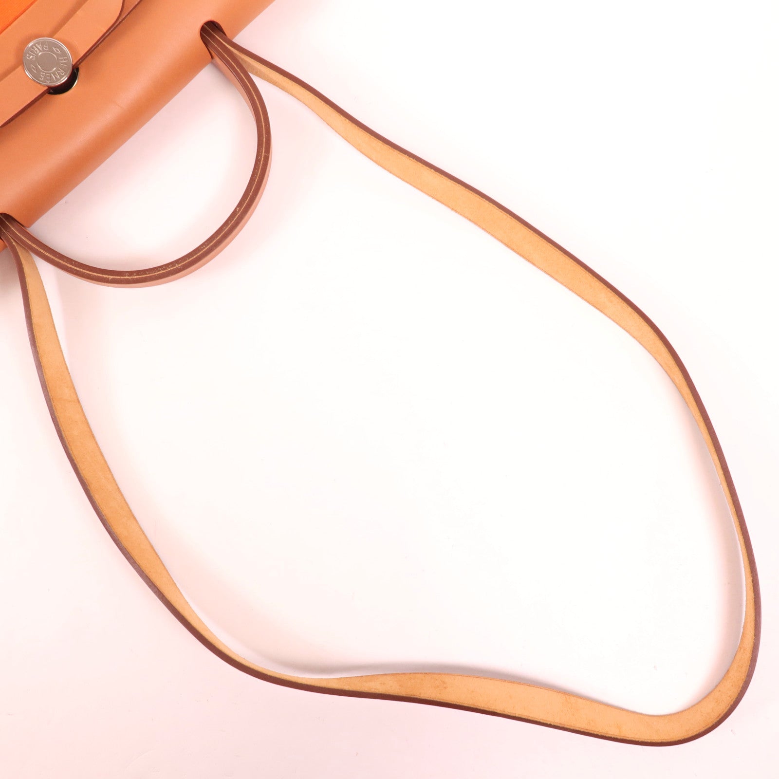 HERMES 帆布Herbag PM銀扣手挽肩背兩用袋Orange