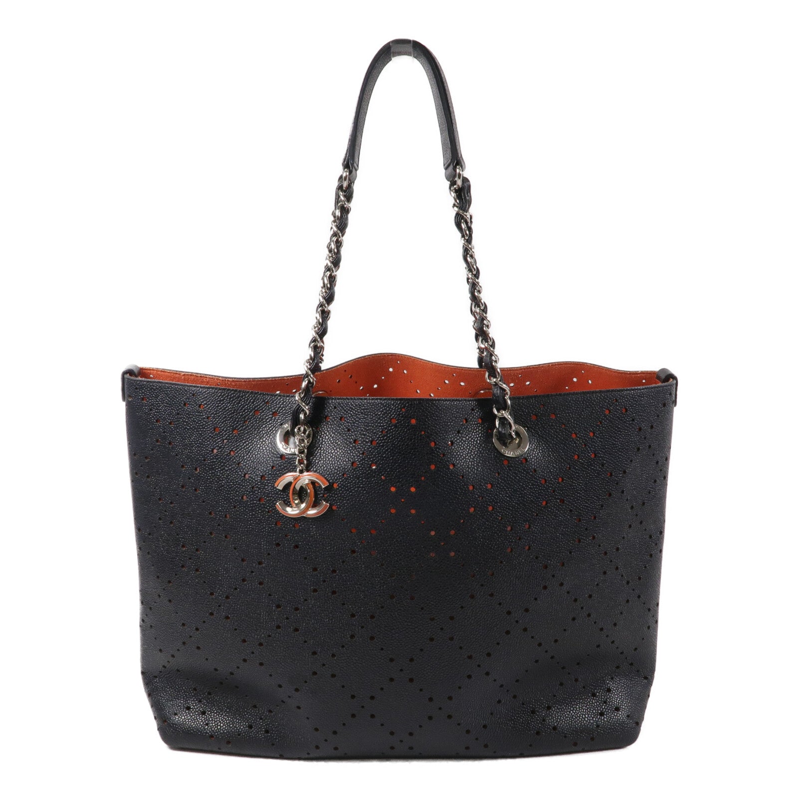 CHANEL 牛皮皮革Tote Bag鏈帶手挽袋
