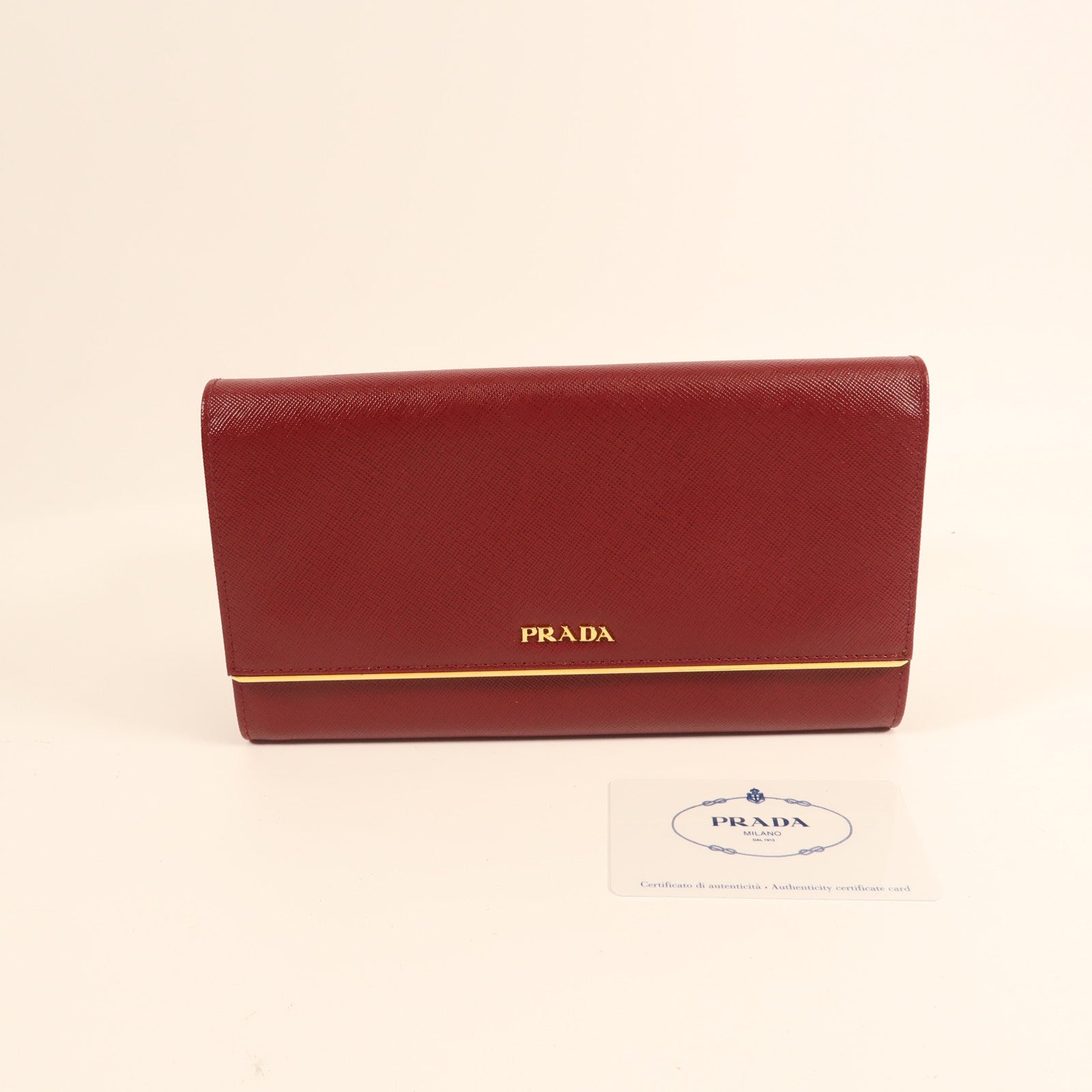 PRADA 牛皮皮革Clutch Bag金扣手拿包