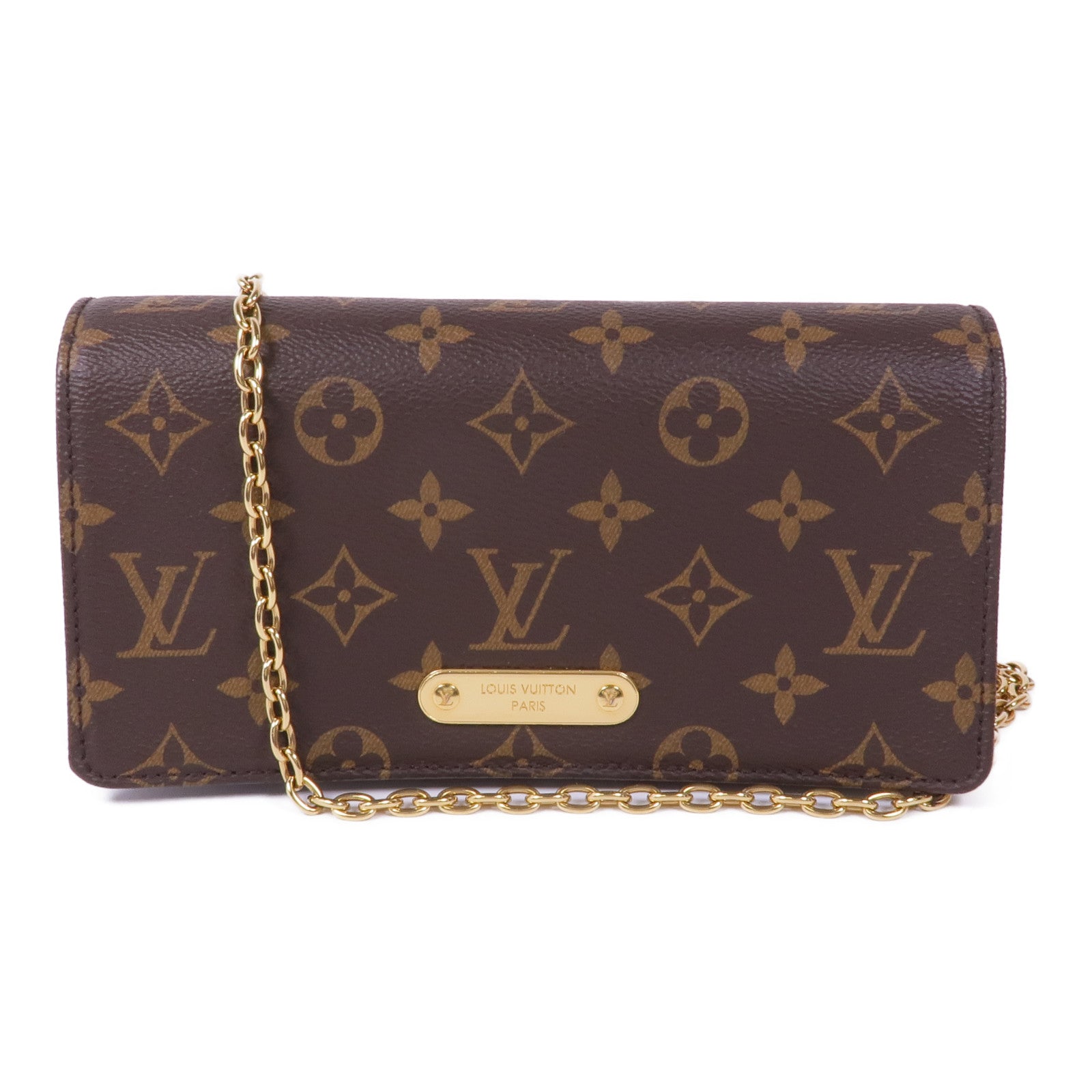 LOUIS VUITTON Monogram Wallet On Chain Lily金扣鏈帶肩背袋