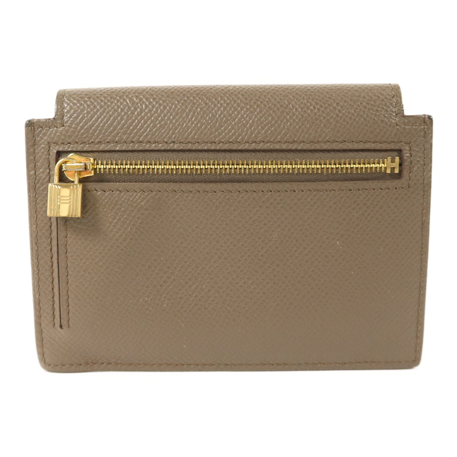 HERMES Epsom皮革Kelly Pocket錢包Etain