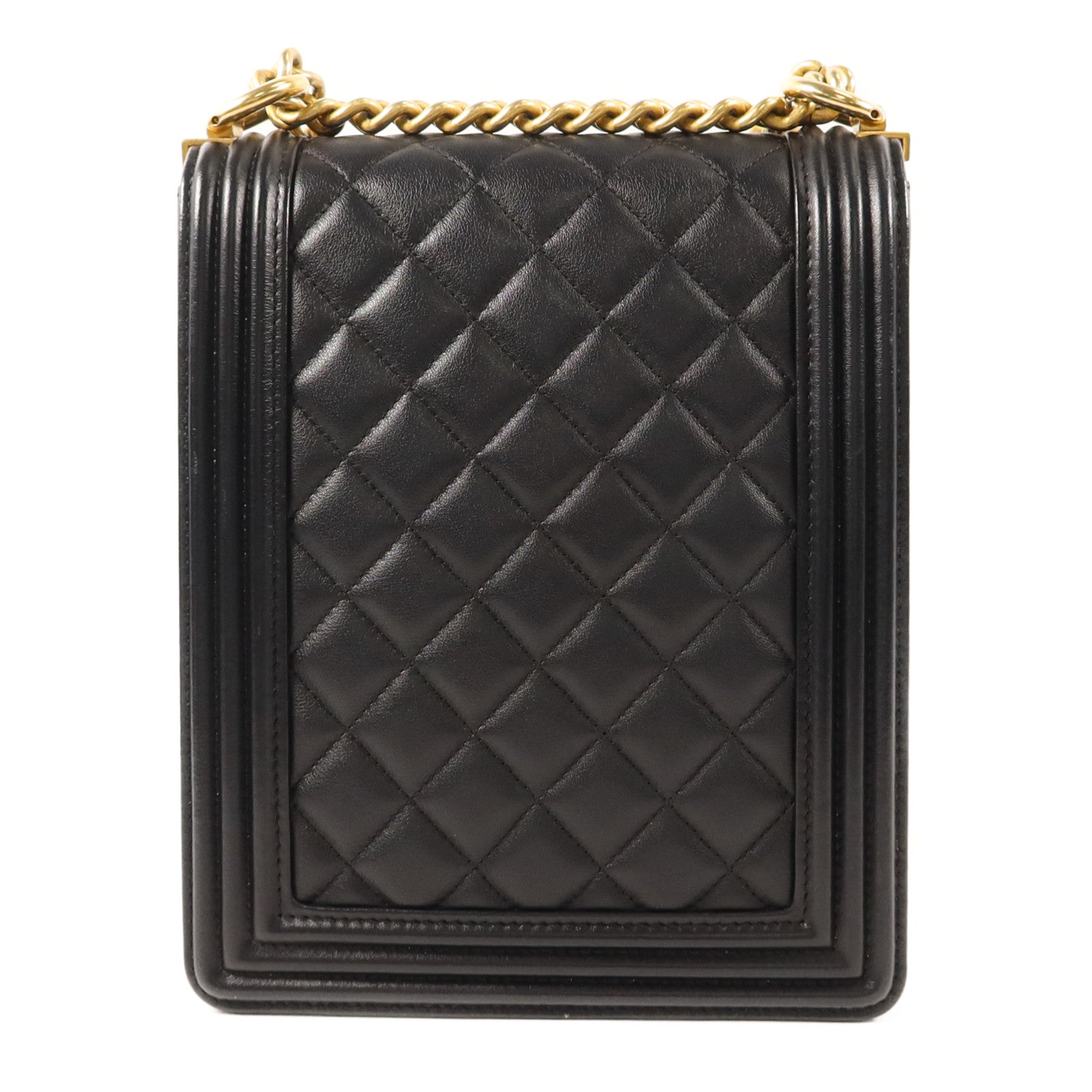 CHANEL 牛皮皮革Le Boy金扣鏈帶肩背袋