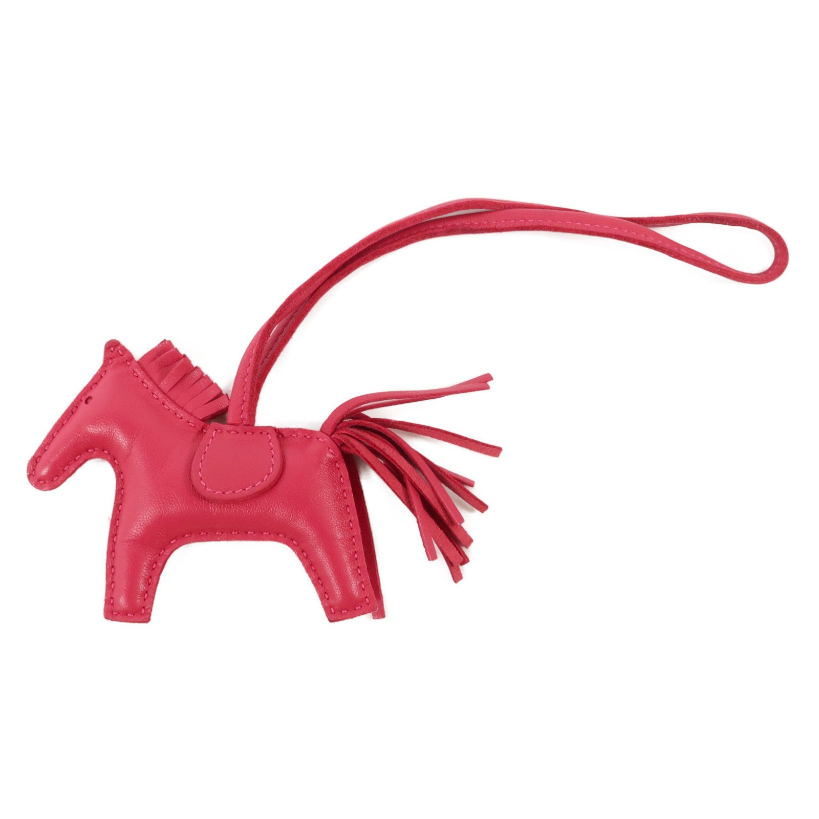 HERMES Milo皮革Rodeo PM掛飾Rose Mexico