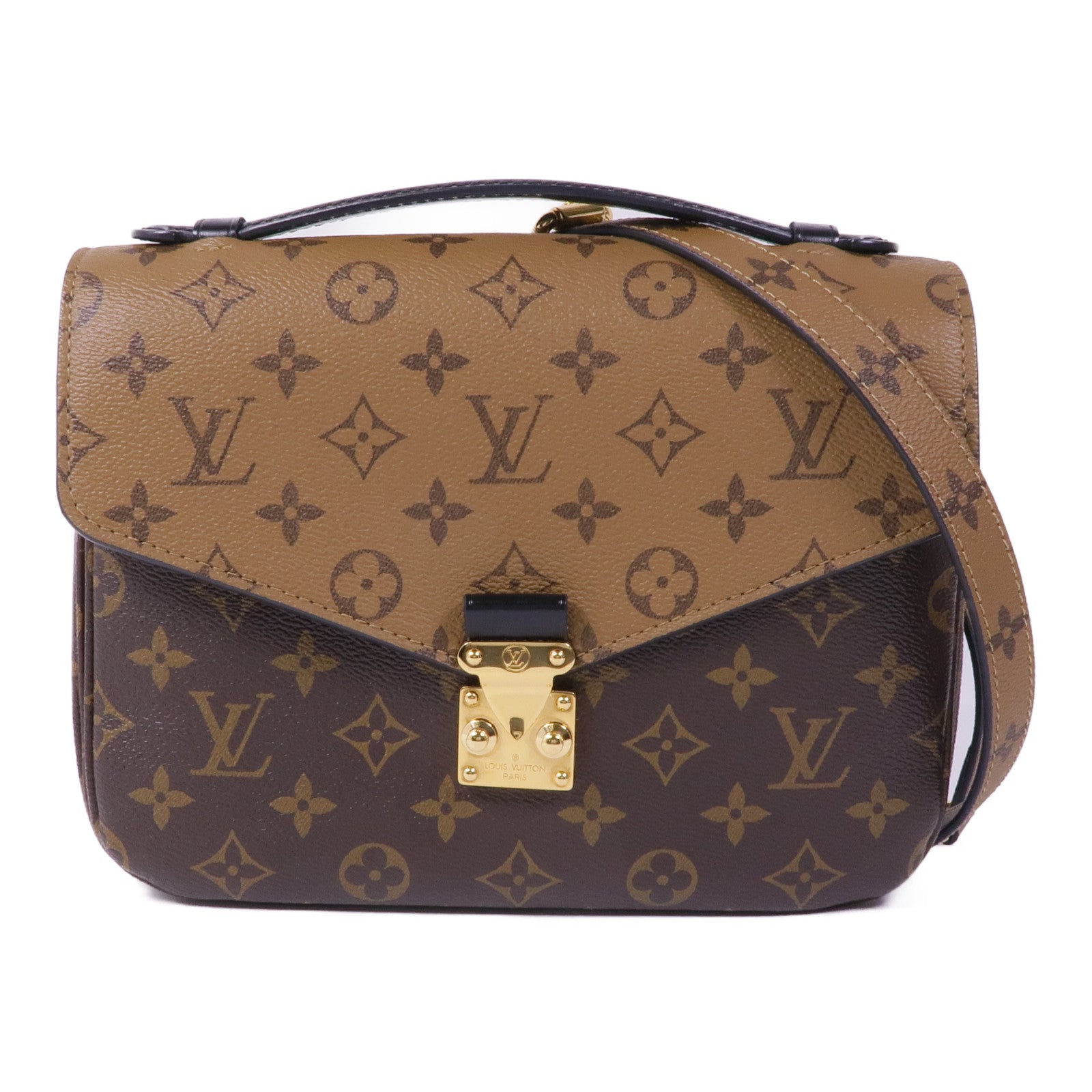 LOUIS VUITTON Monogram Reverse Pochette Metis金扣手挽肩背兩用袋