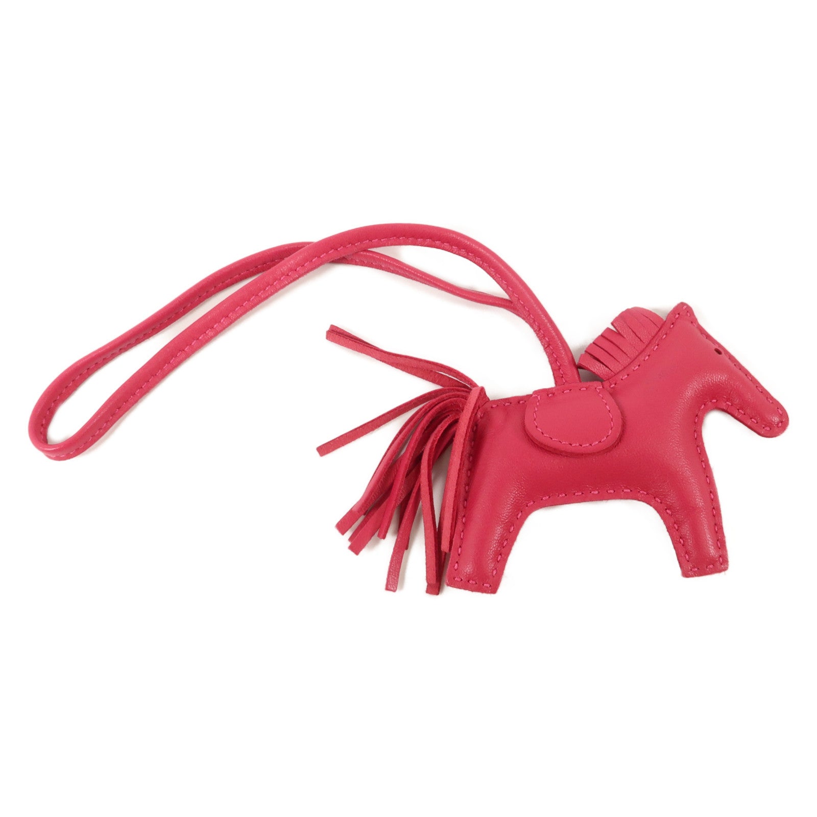 HERMES Milo皮革Rodeo PM掛飾Rose Mexico