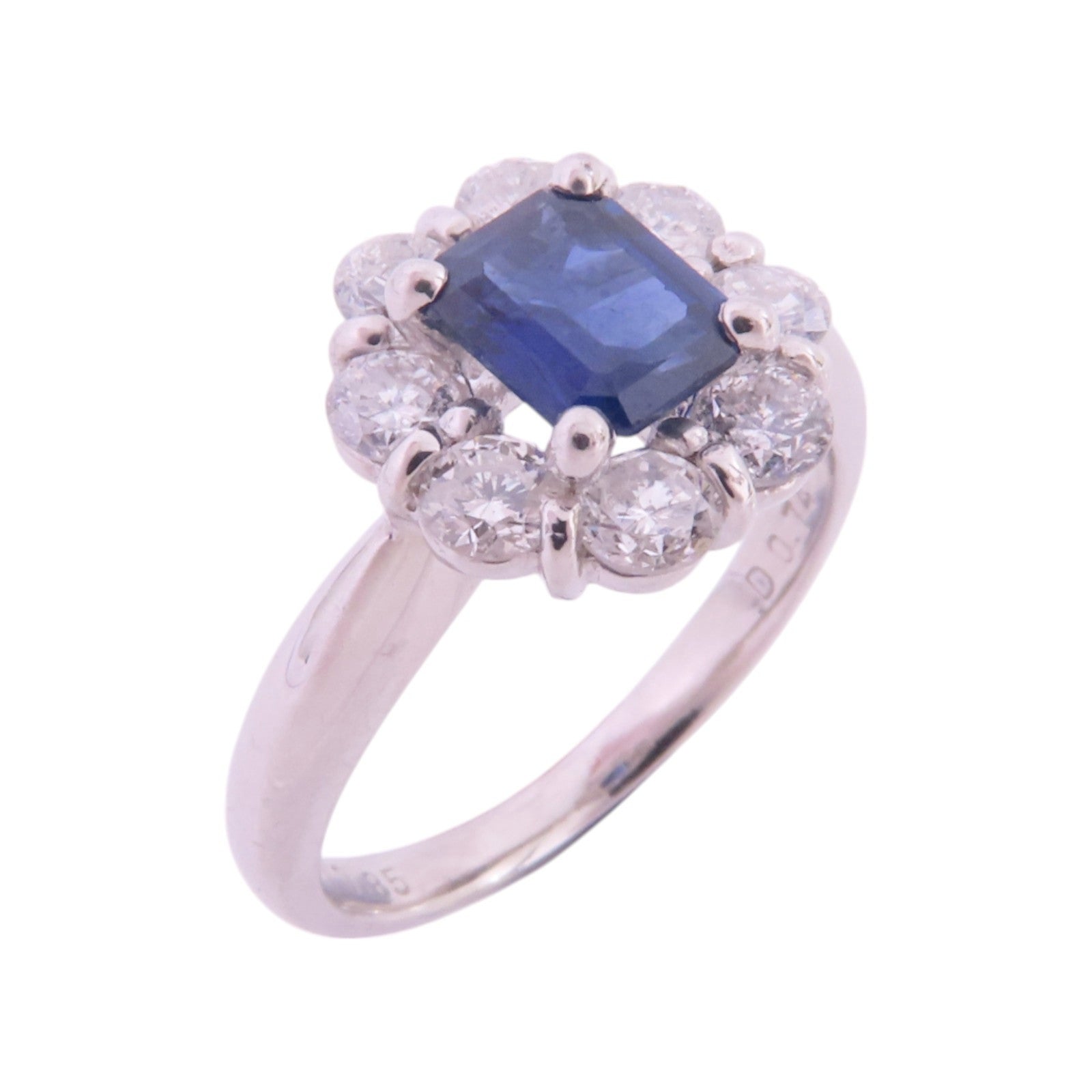JEWELRY PT900鉑金/藍寶石/鑽石Sapphire Diamond Ring戒指US#4.75