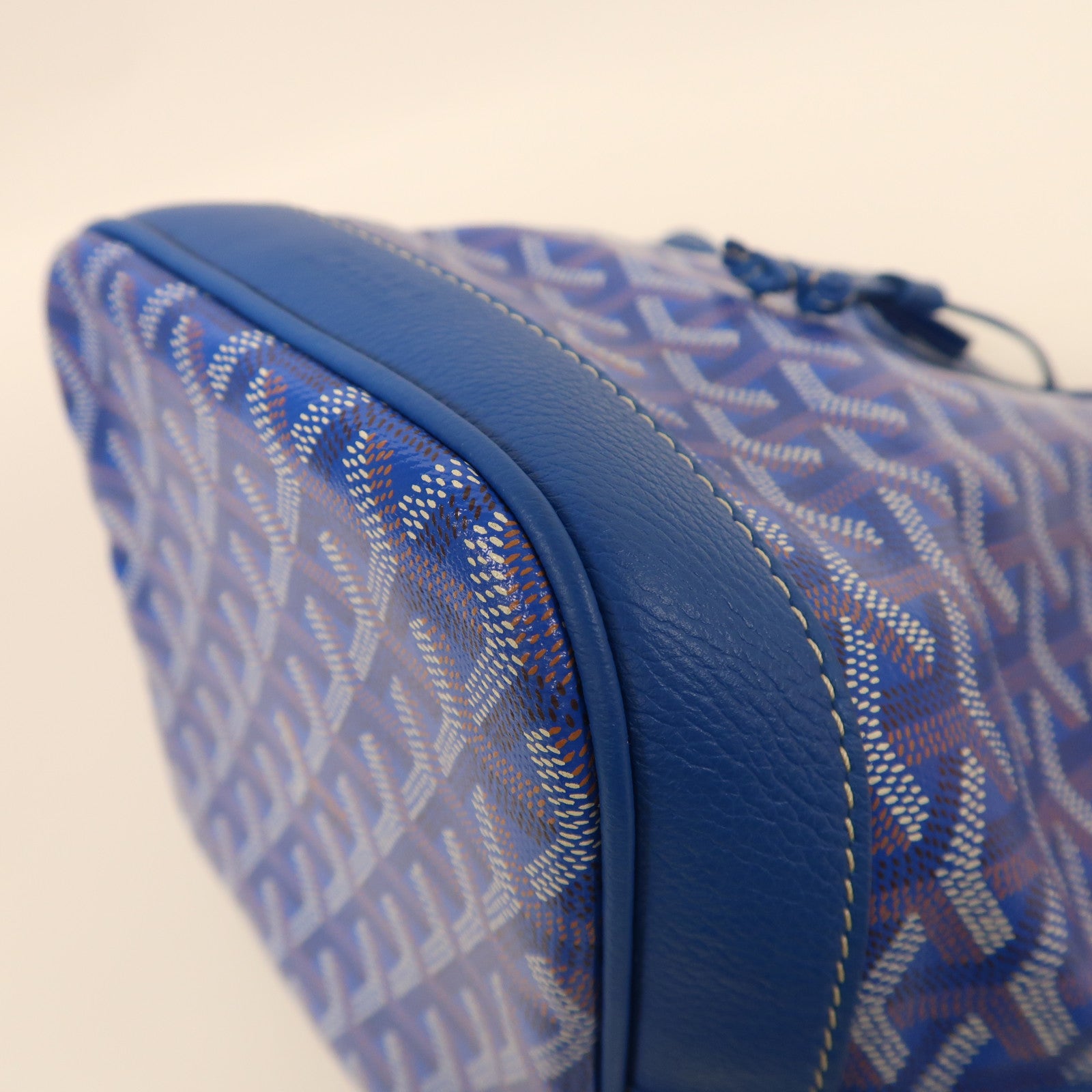 GOYARD 塗層帆布Petit Flot Bucket銀扣肩背袋藍色