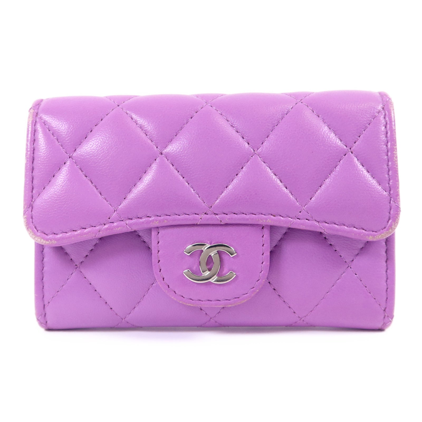 CHANEL 羊皮皮革Card Case銀扣卡片套