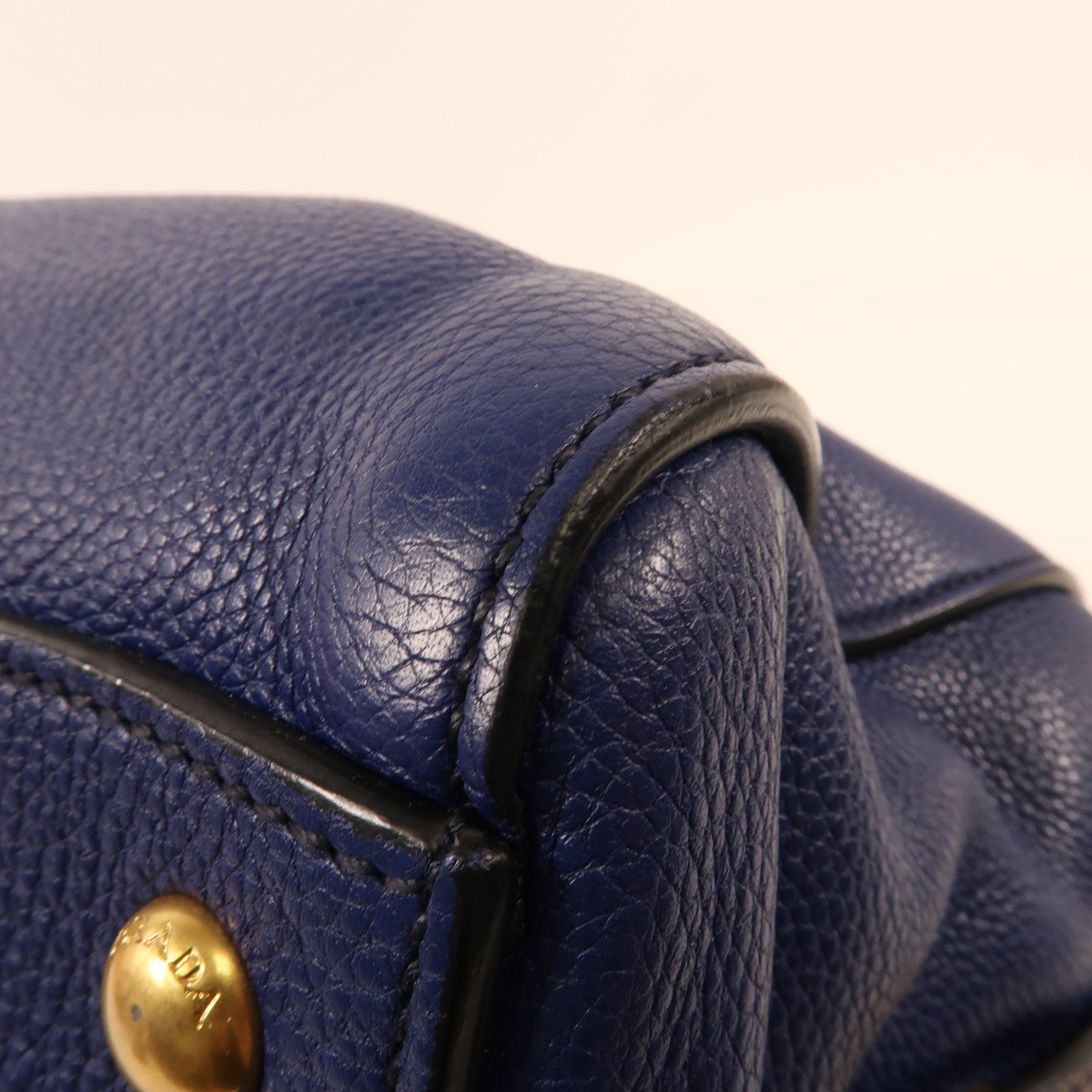 PRADA 牛皮皮革2 way Shoulder金扣手挽肩背兩用袋