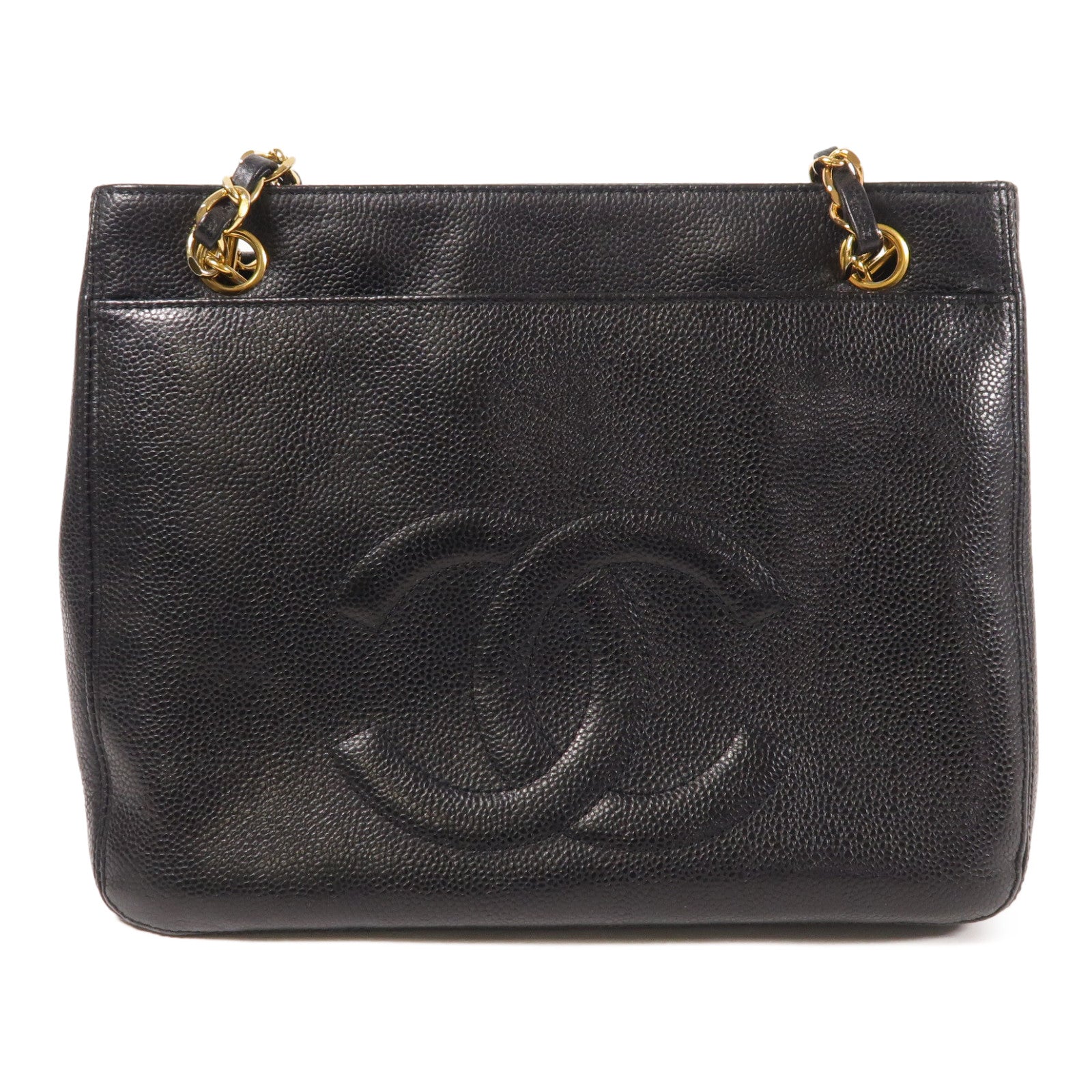 CHANEL 牛皮皮革Chain Shoulder金扣肩背袋