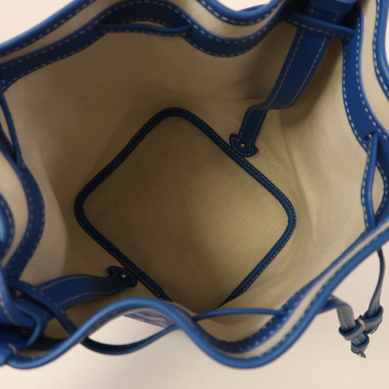 GOYARD 塗層帆布Petit Flot Bucket銀扣肩背袋藍色