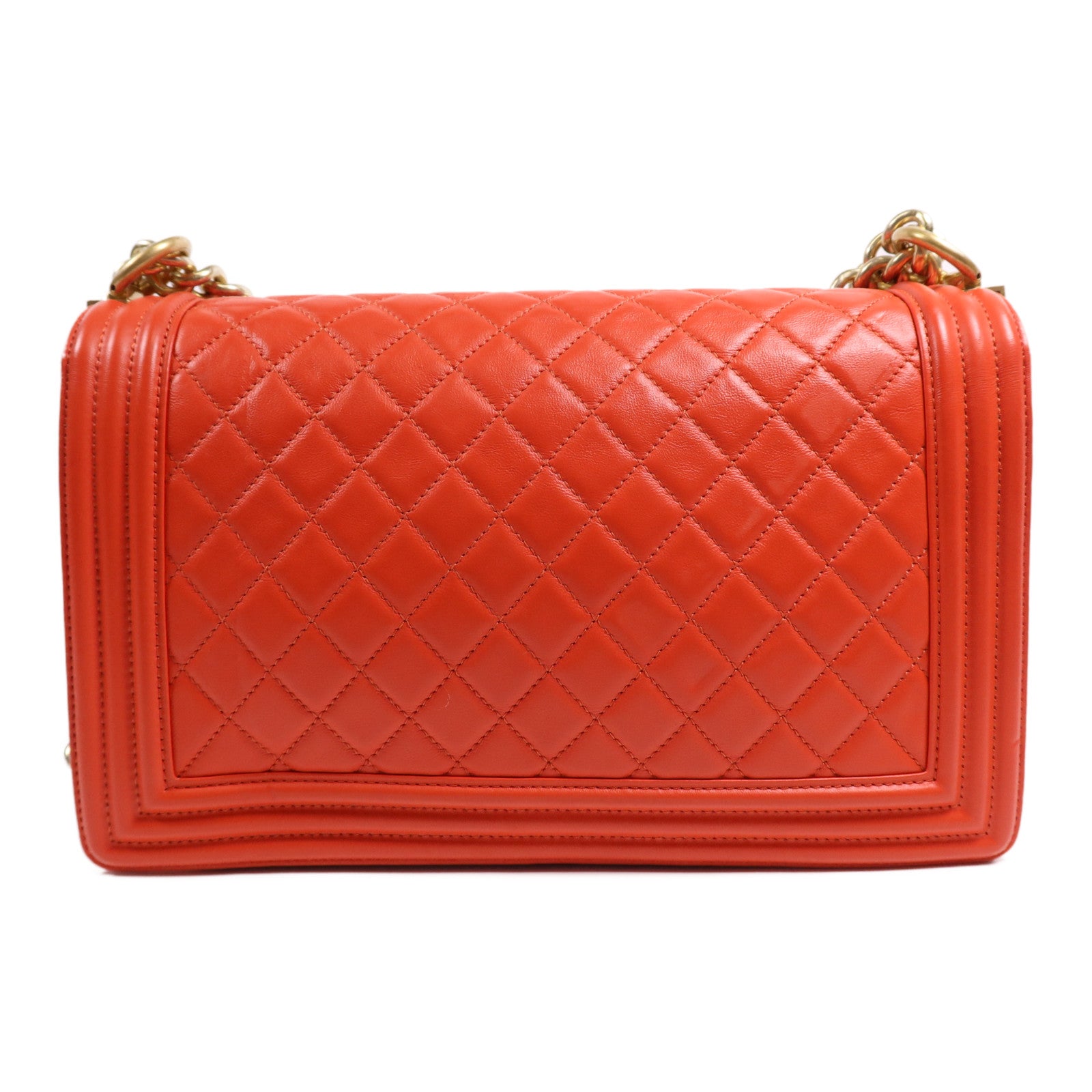 CHANEL 牛皮皮革Boy 28金扣鏈帶肩背袋