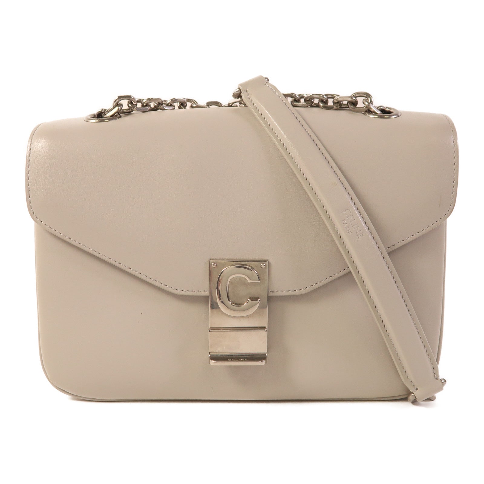 CELINE 牛皮皮革Medium C鏈帶肩背袋