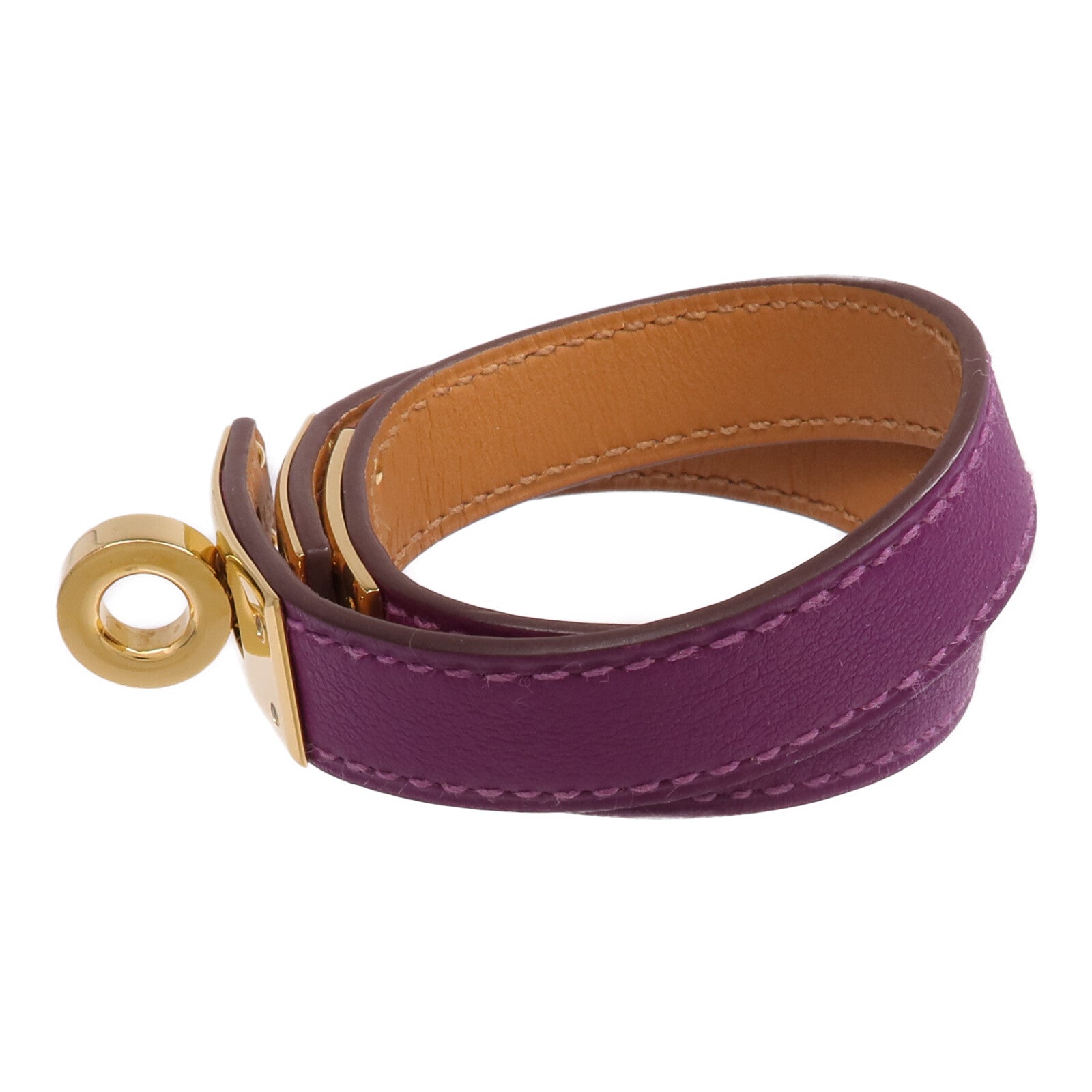 HERMES Swift皮革Kelly Double Tour Bracelet金扣手鐲