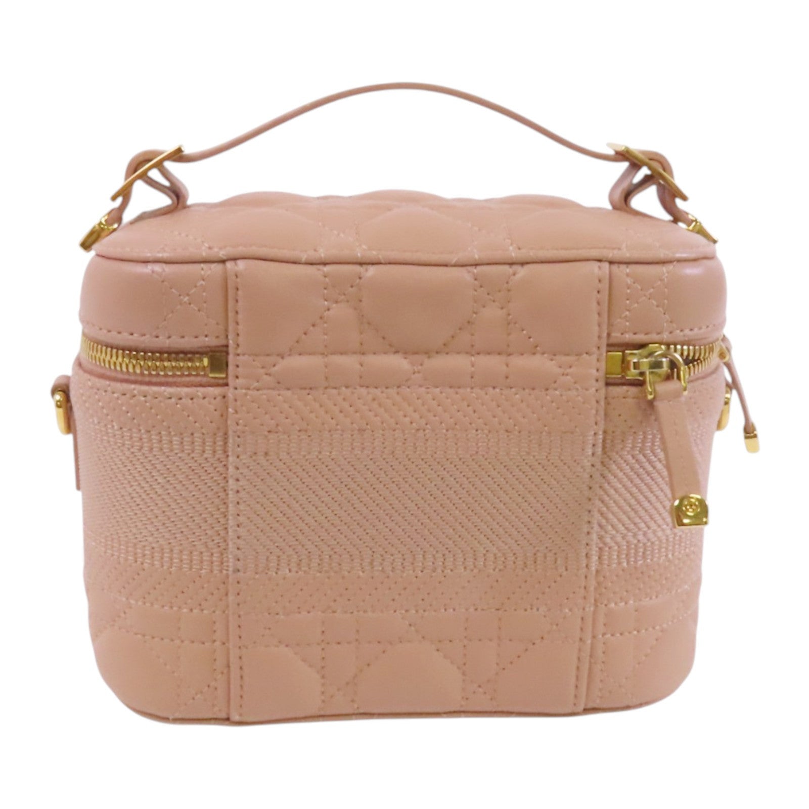 Dior 帆布/牛皮皮革Vanity Bag金扣手挽袋