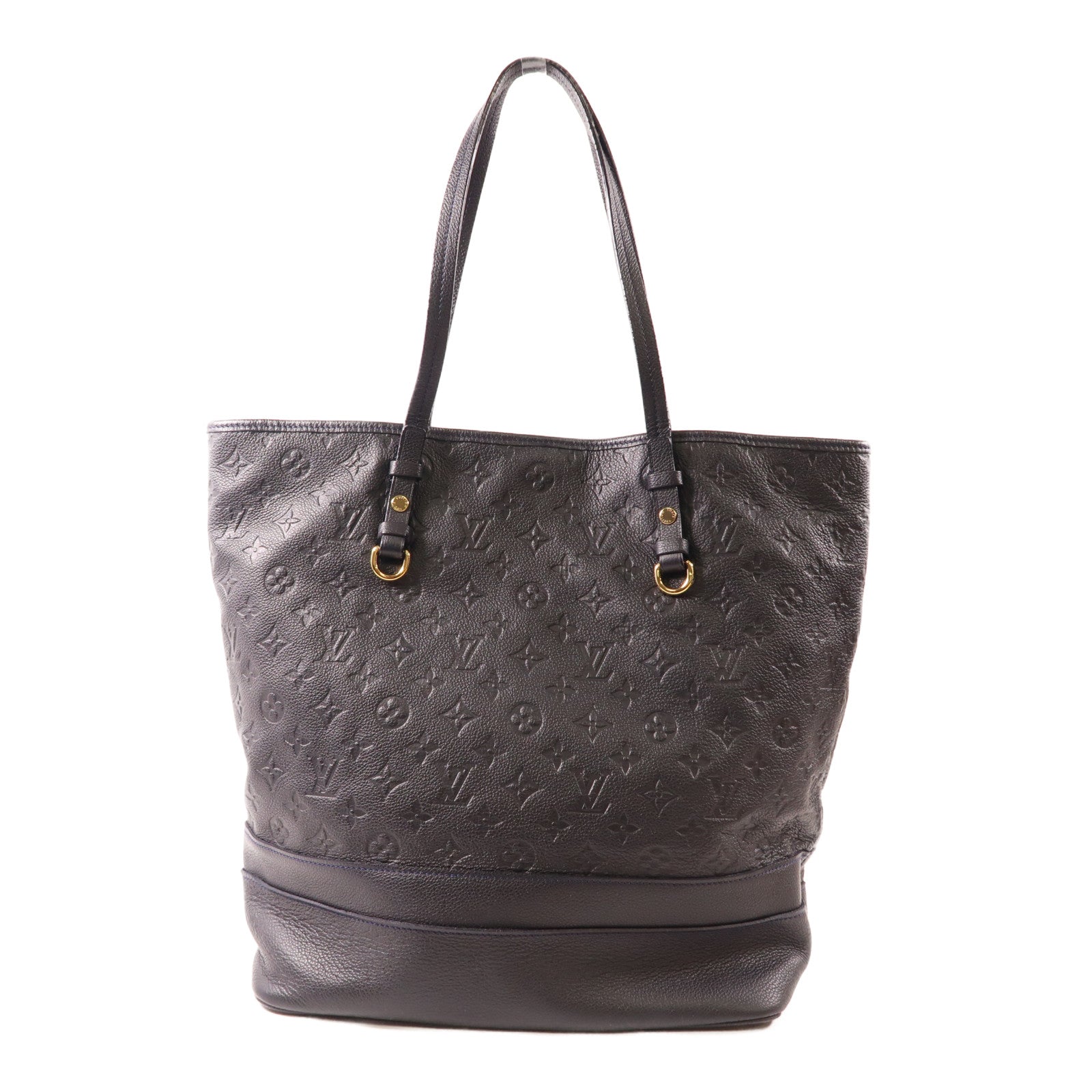 LOUIS VUITTON Monogram Empreinte Citadine GM金扣肩背袋/深藍色