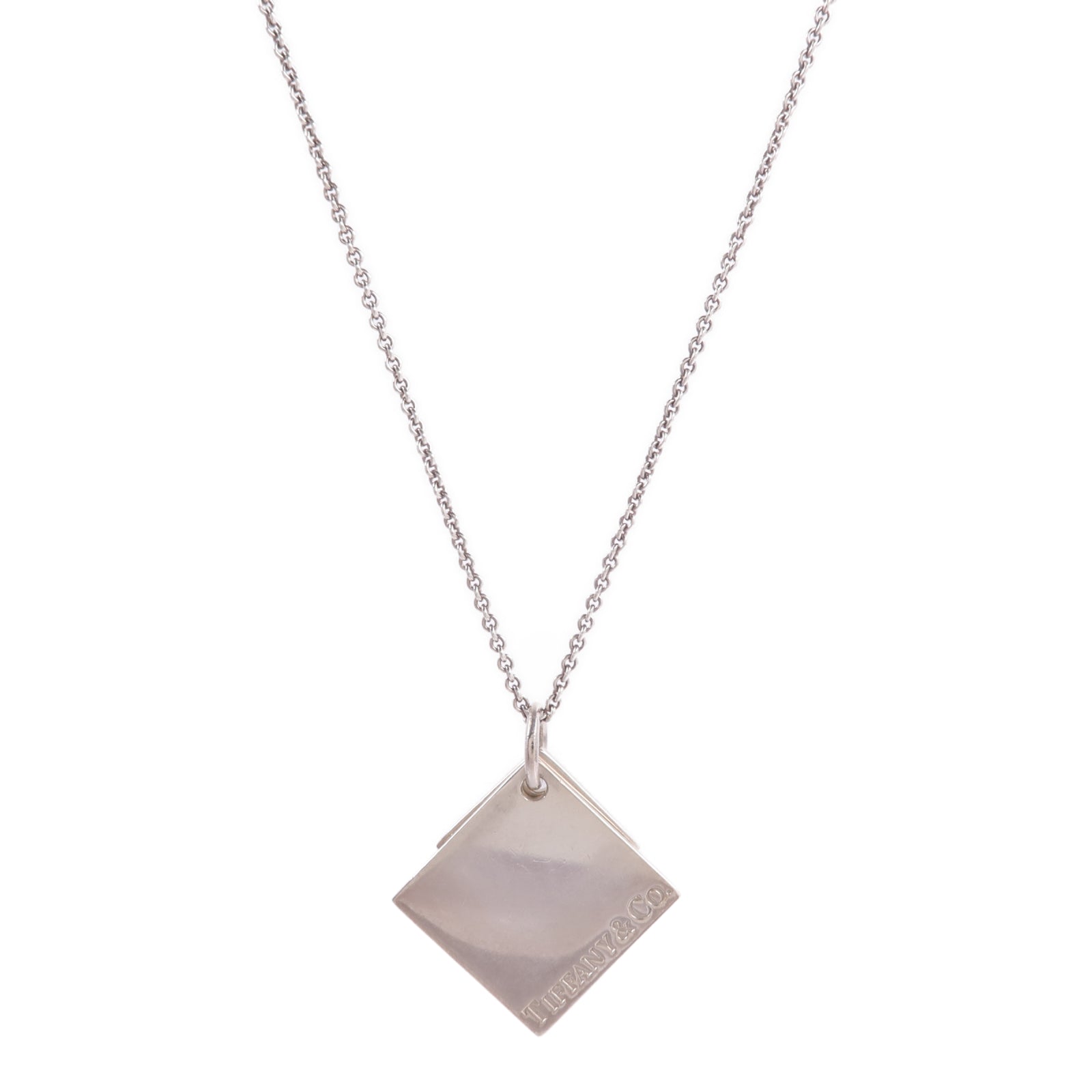 TIFFANY&CO 925純銀Double Square Pendant項鍊