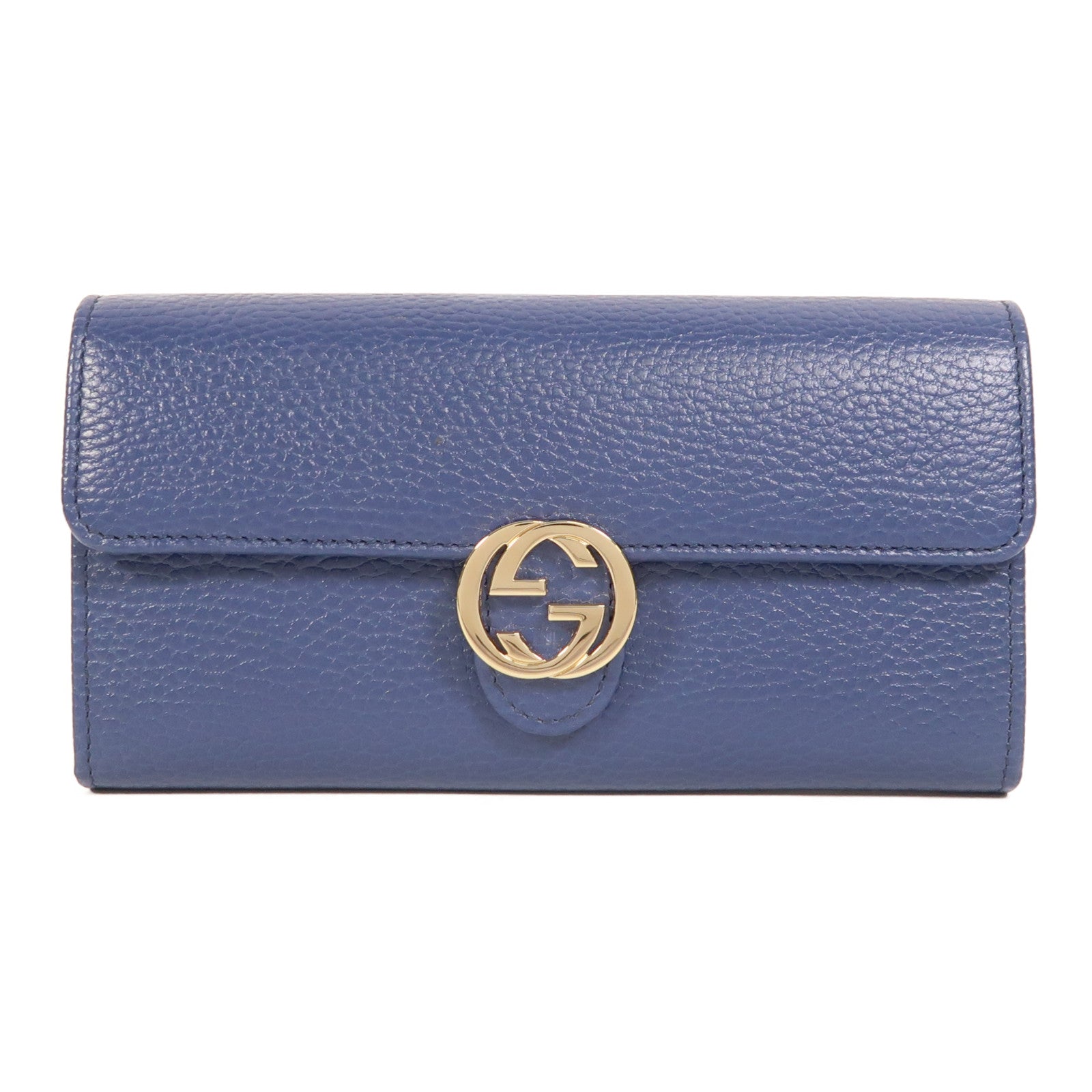 GUCCI 牛皮皮革Icon GG Interlocking金扣長錢包