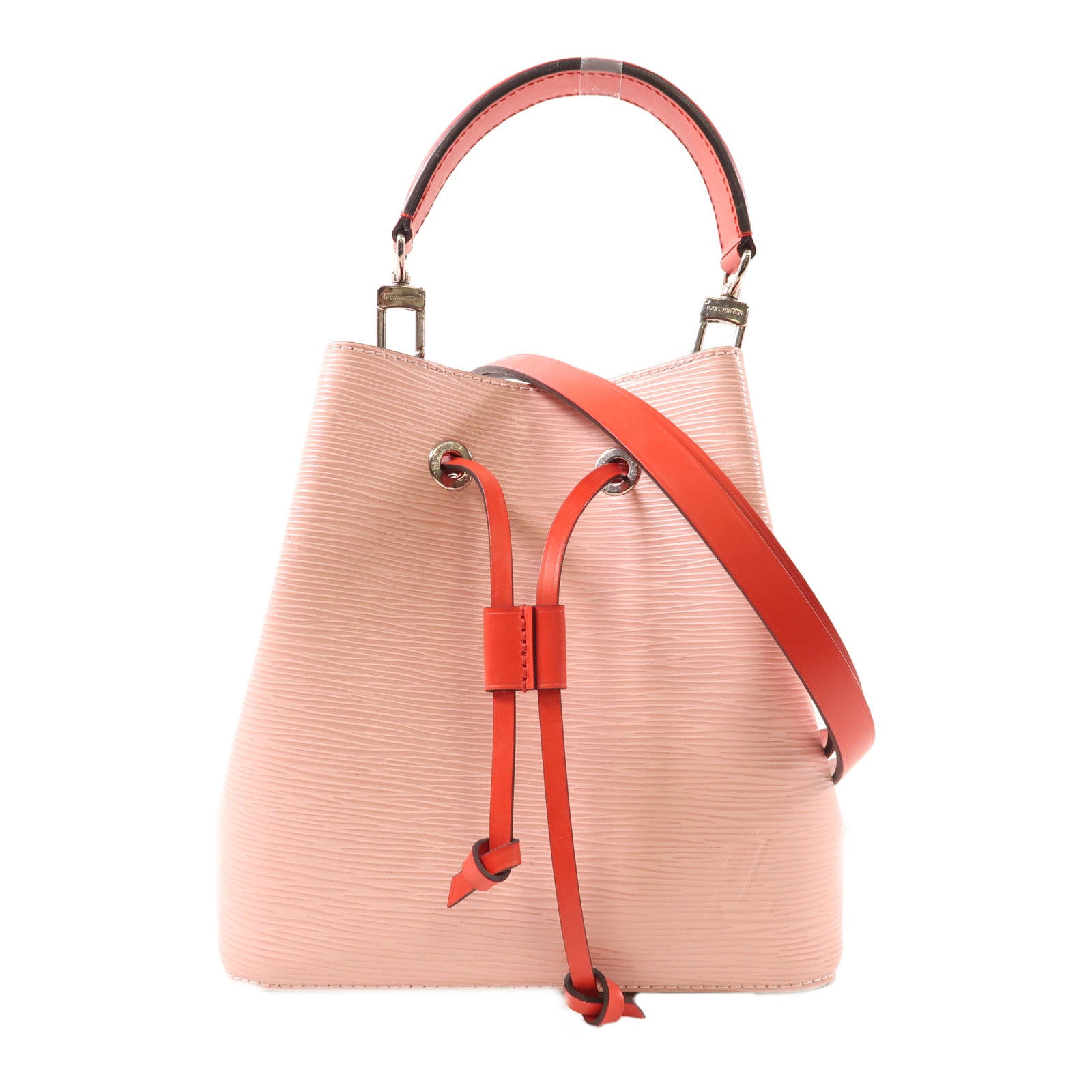 LOUIS VUITTON Epi Neo Noe BB銀扣手挽肩背兩用袋粉紅色/紅色