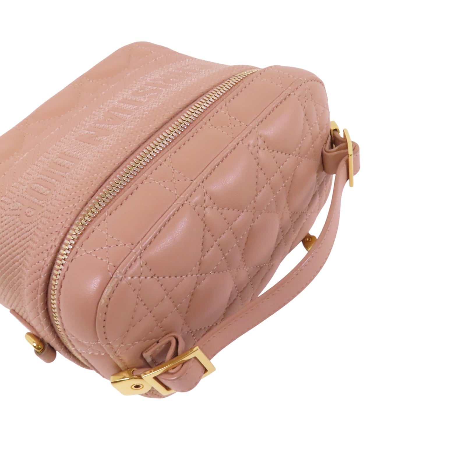 Dior 帆布/牛皮皮革Vanity Bag金扣手挽袋