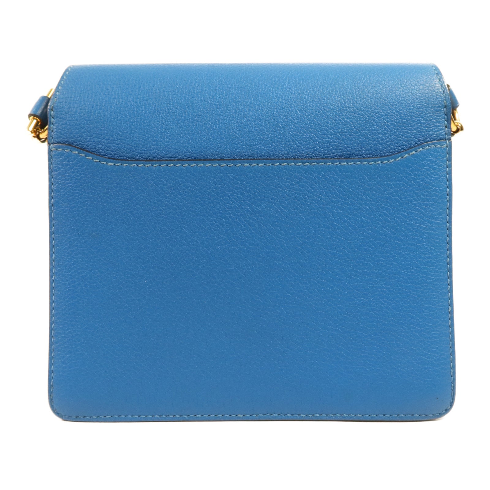 HERMES Evercolor皮革Roulis Mini金扣肩背袋Blue Zanzibar