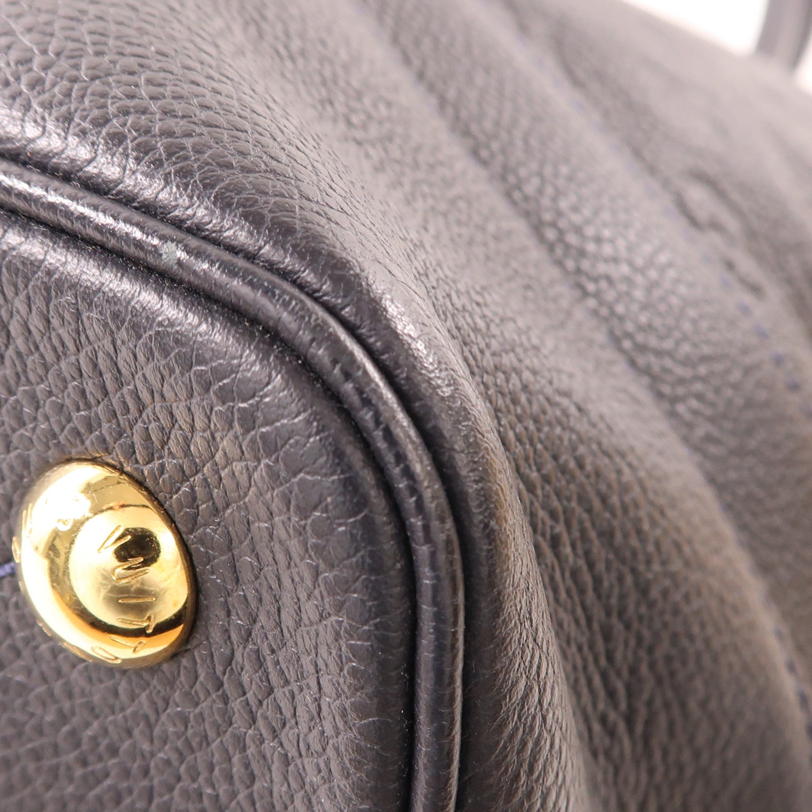 LOUIS VUITTON Monogram Empreinte Citadine GM金扣肩背袋/深藍色