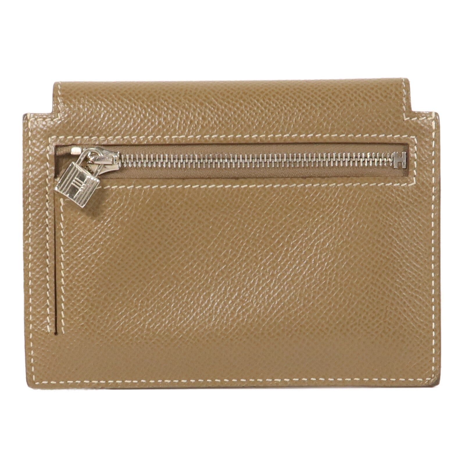 HERMES Epsom皮革Kelly Pocket Compact Wallet錢包Etoupe