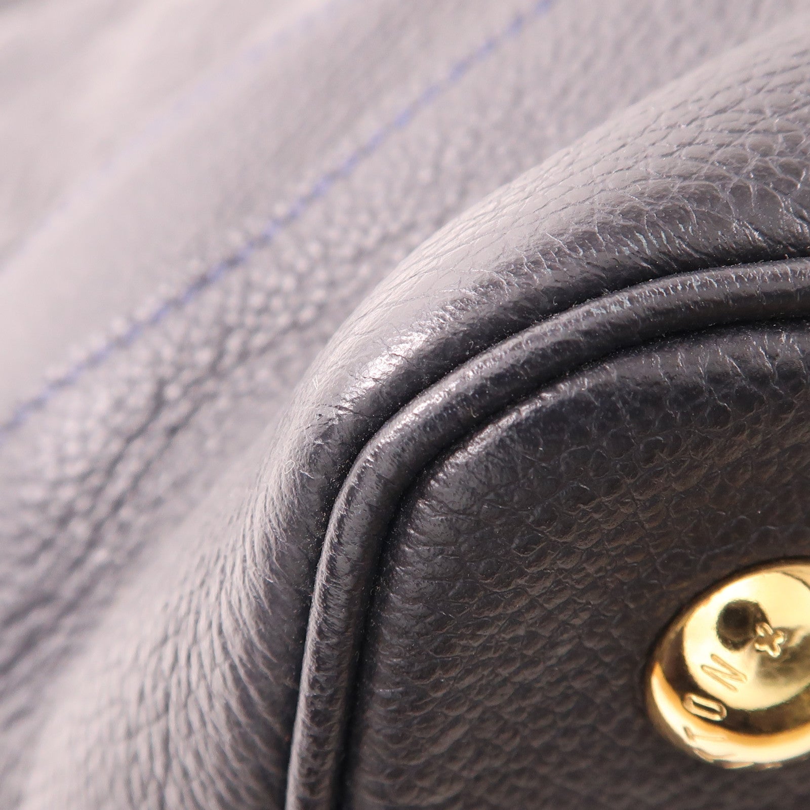 LOUIS VUITTON Monogram Empreinte Citadine GM金扣肩背袋/深藍色