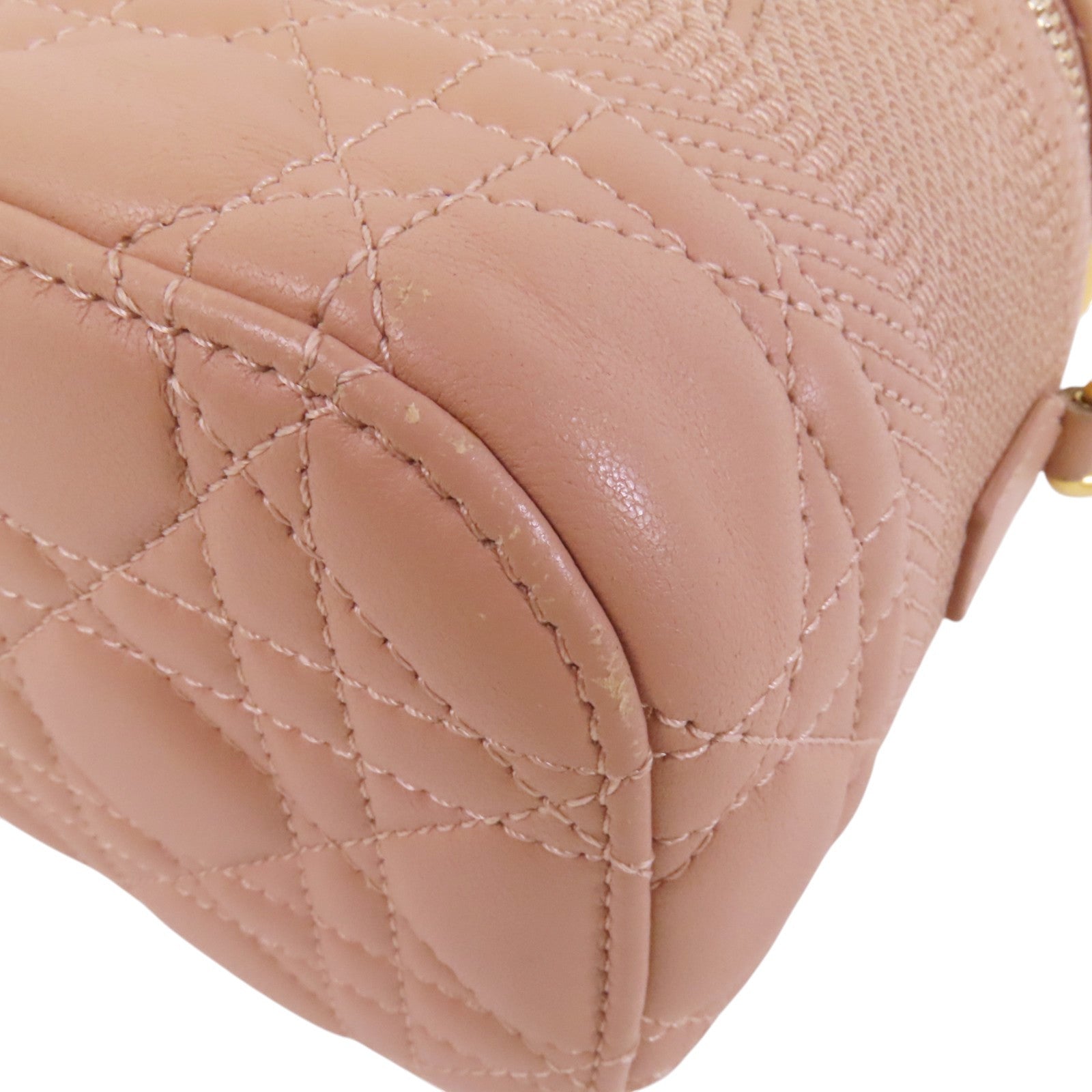 Dior 帆布/牛皮皮革Vanity Bag金扣手挽袋