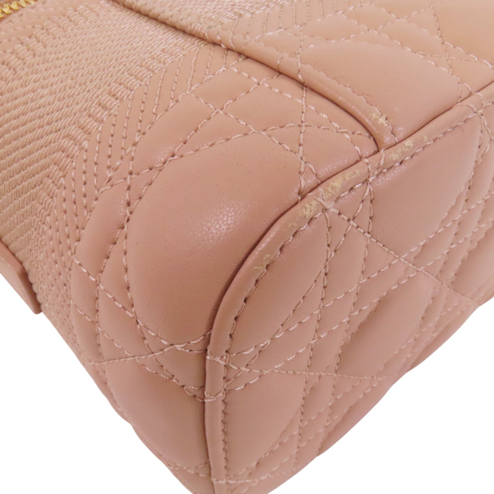 Dior 帆布/牛皮皮革Vanity Bag金扣手挽袋