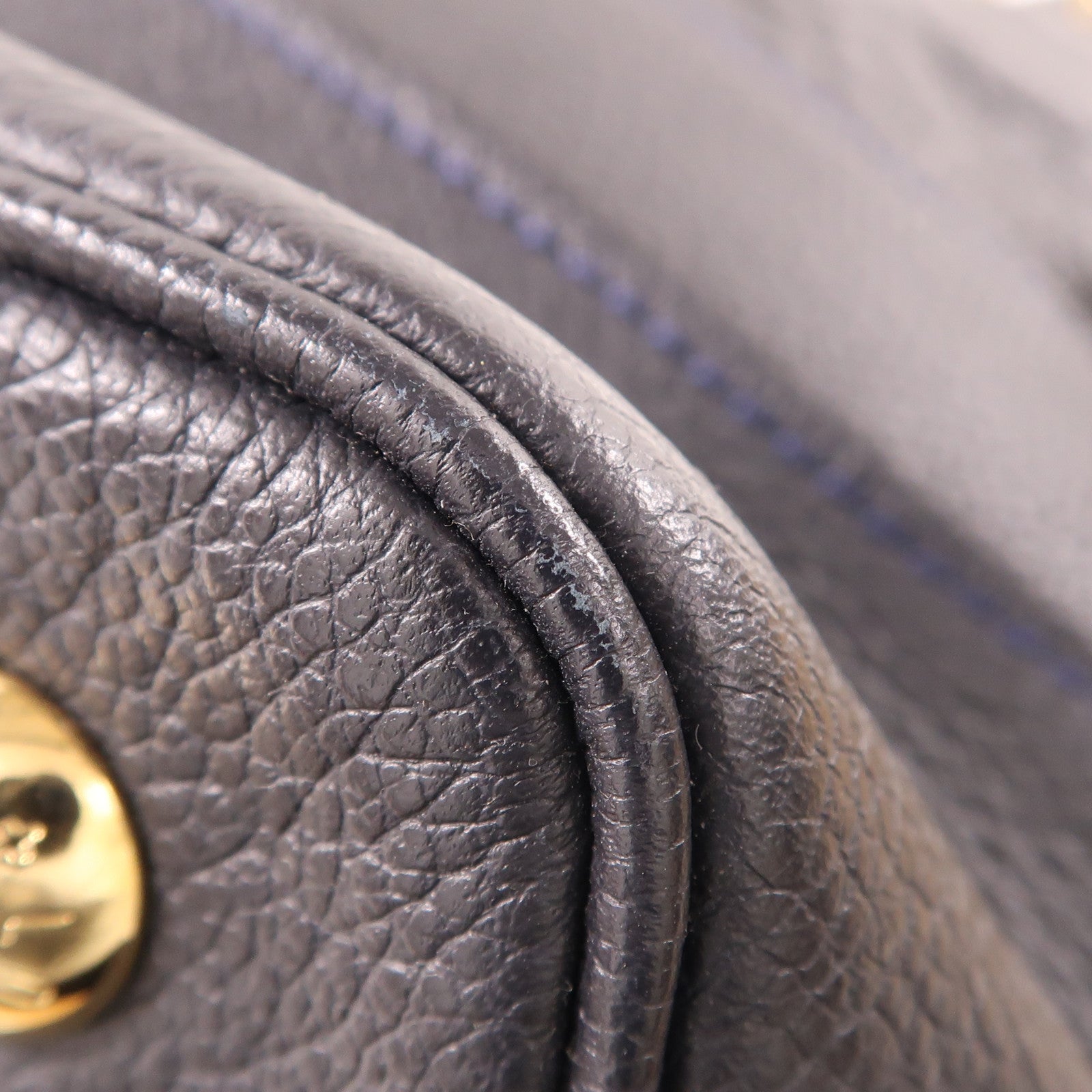 LOUIS VUITTON Monogram Empreinte Citadine GM金扣肩背袋/深藍色