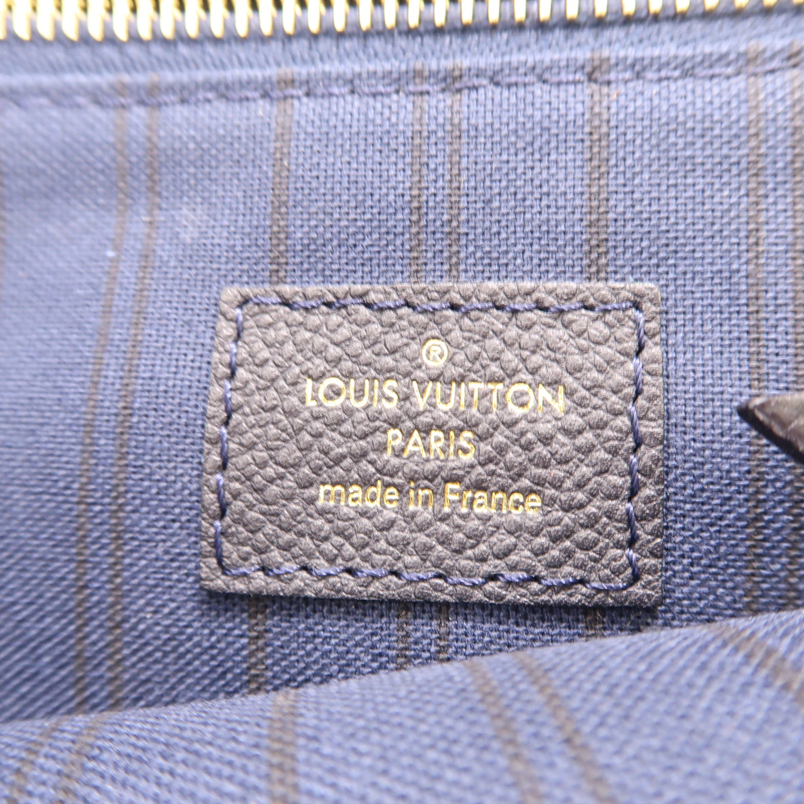 LOUIS VUITTON Monogram Empreinte Citadine GM金扣肩背袋/深藍色