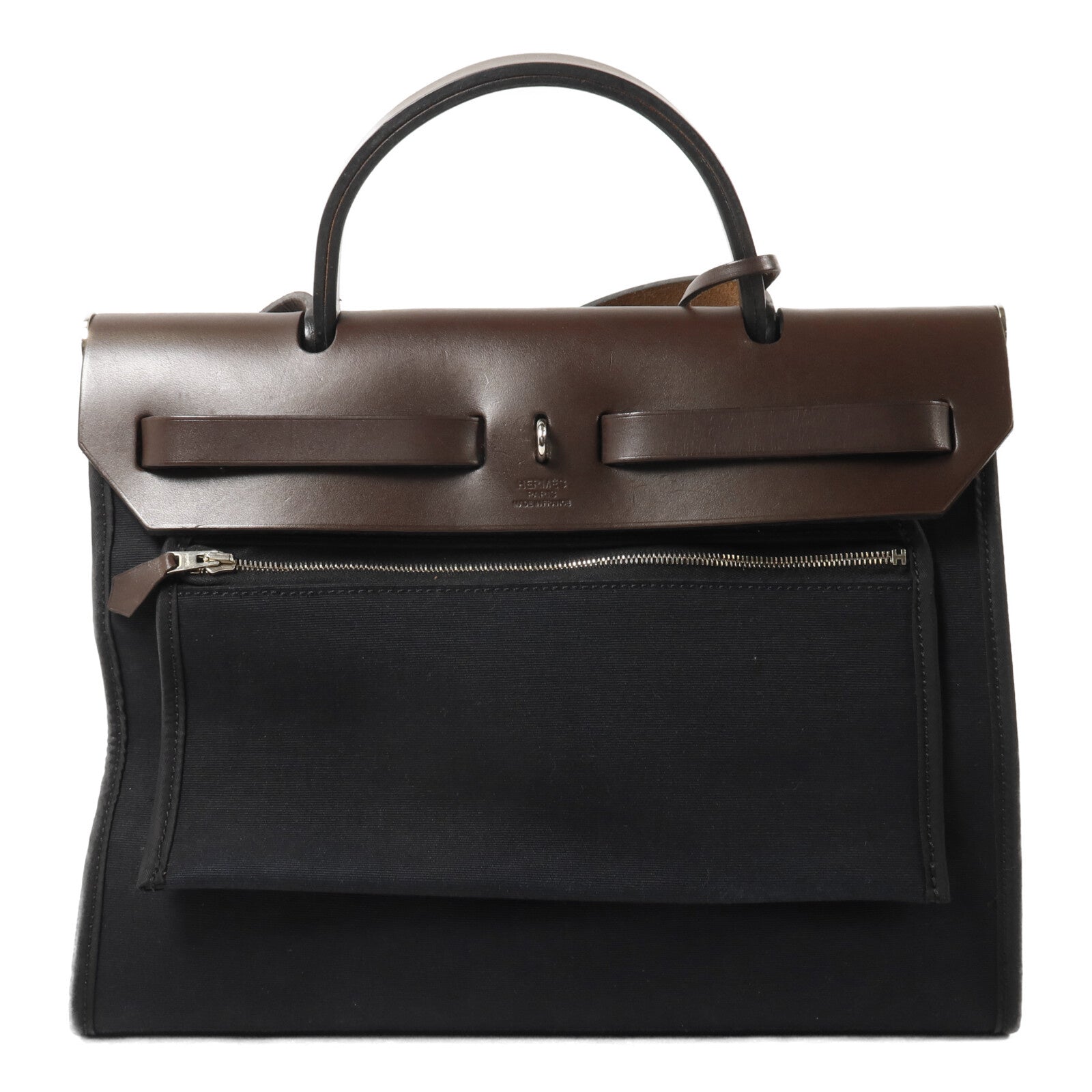 HERMES 帆布Herbag PM手挽肩背兩用袋Noir