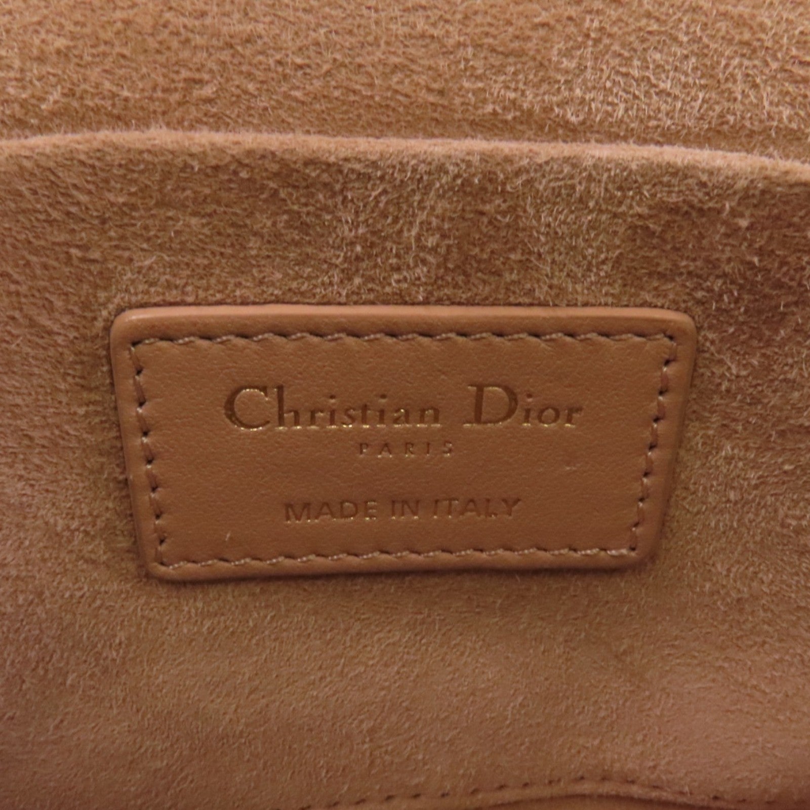 Dior 帆布/牛皮皮革Vanity Bag金扣手挽袋